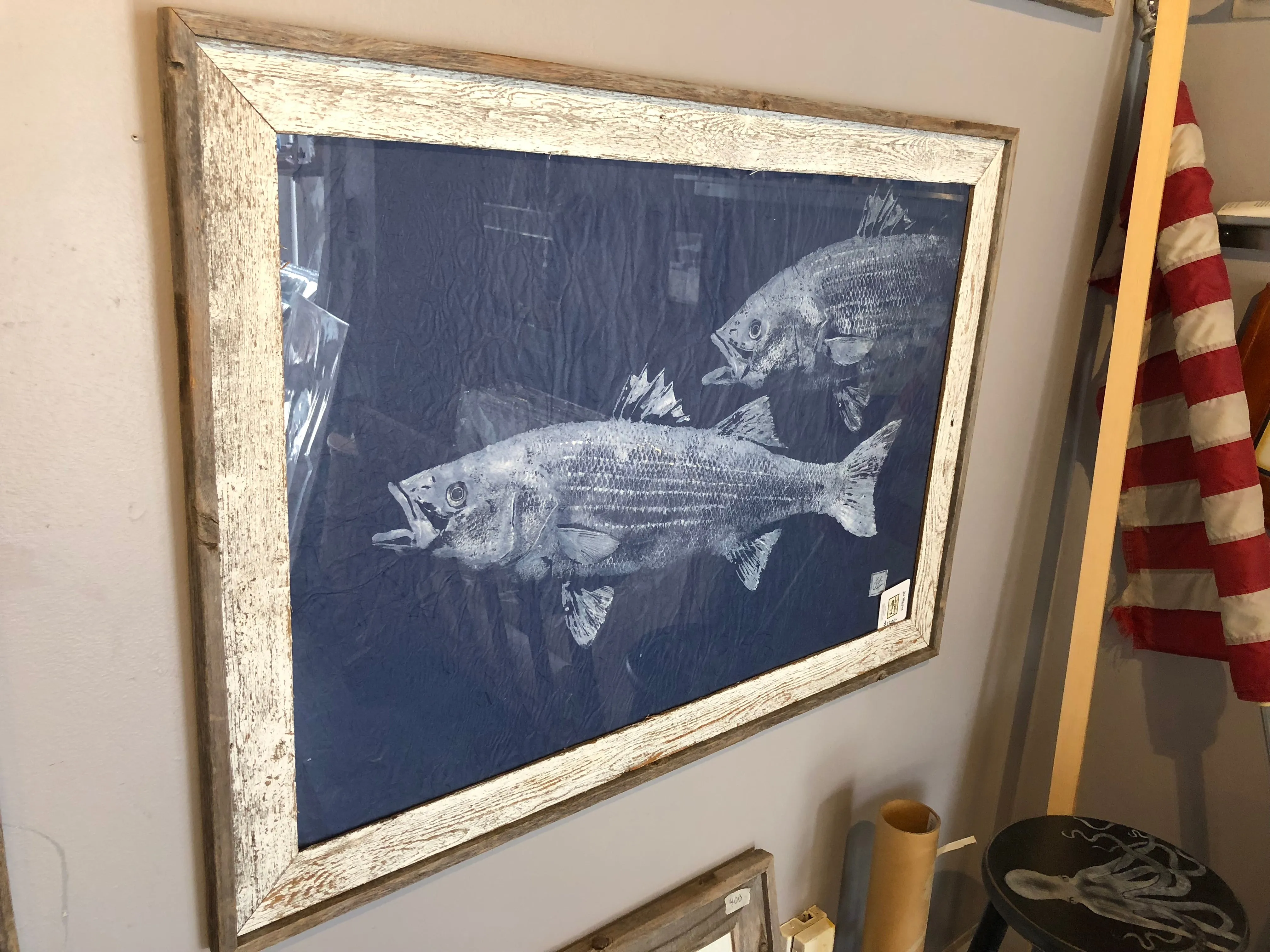 Striped Bass Pair - Original Print Framed