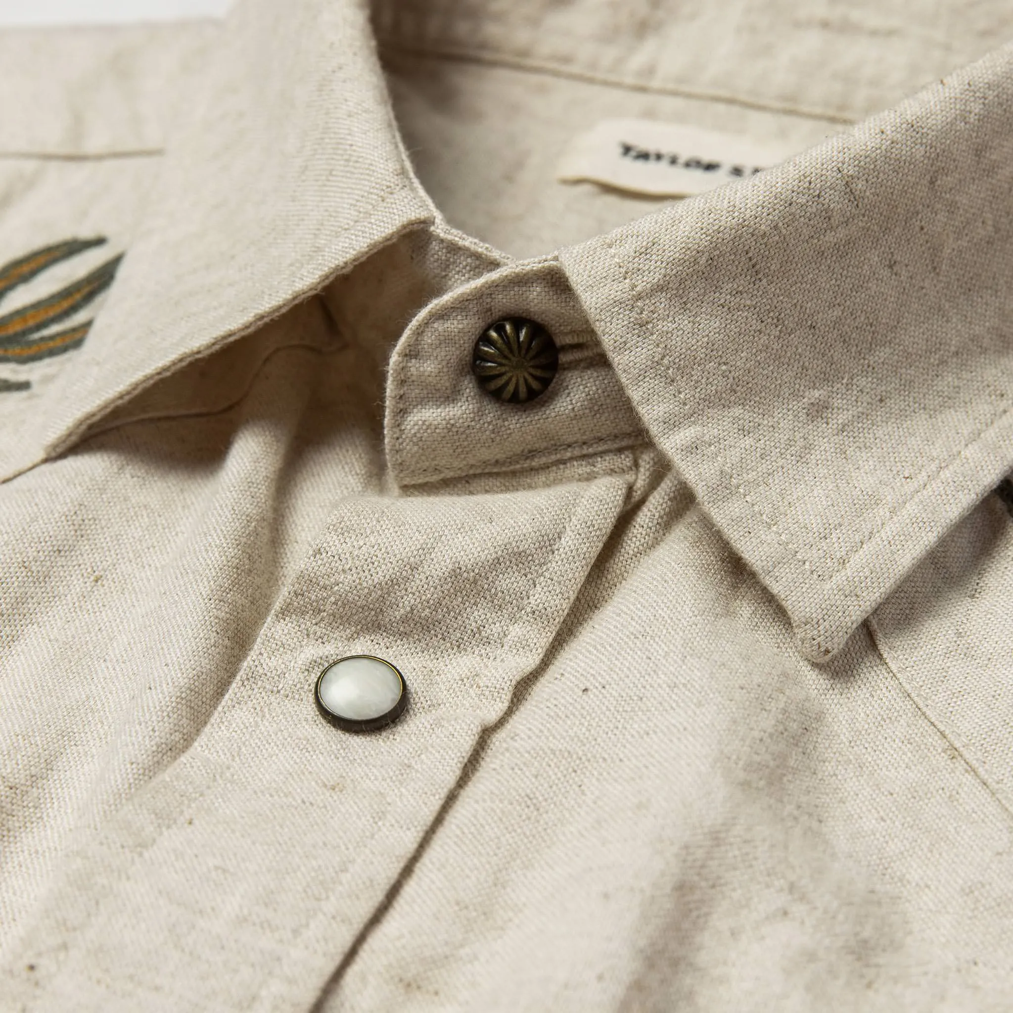 The Embroidered Short Sleeve Western in Natural