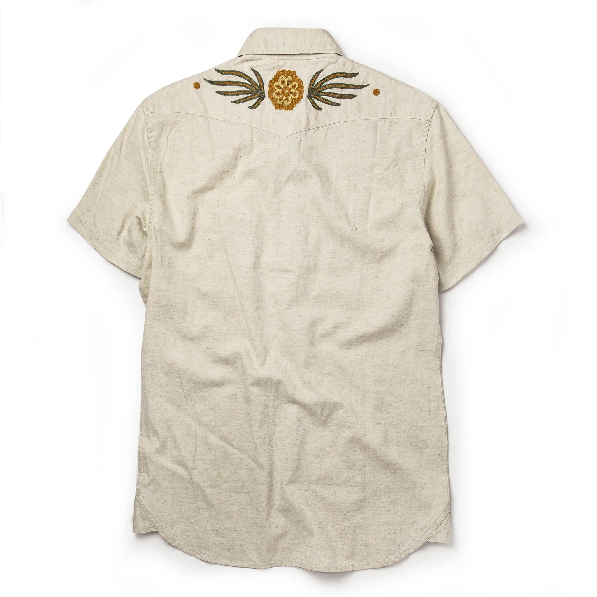 The Embroidered Short Sleeve Western in Natural