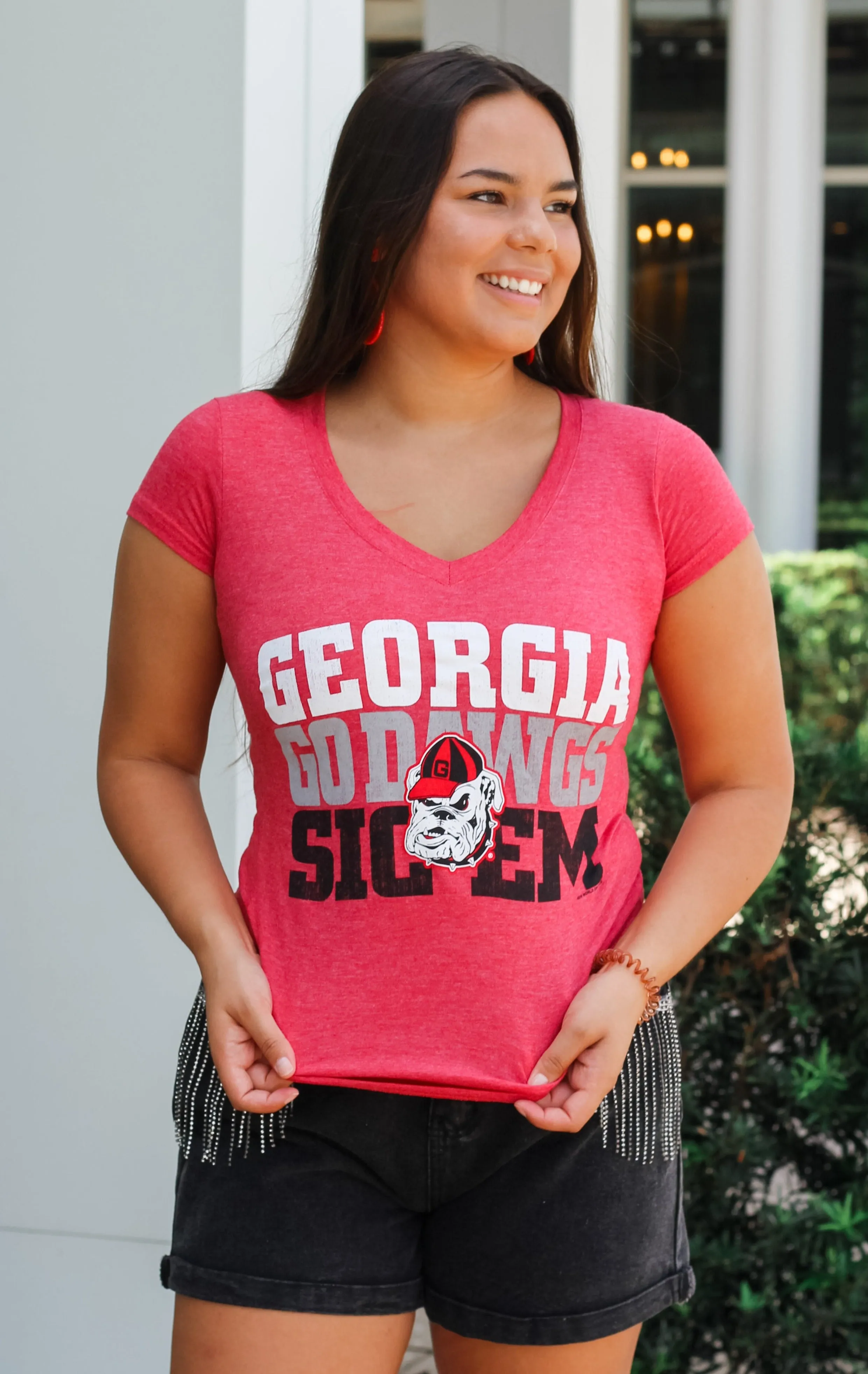 The Georgia Vintage Red Classic V-Neck