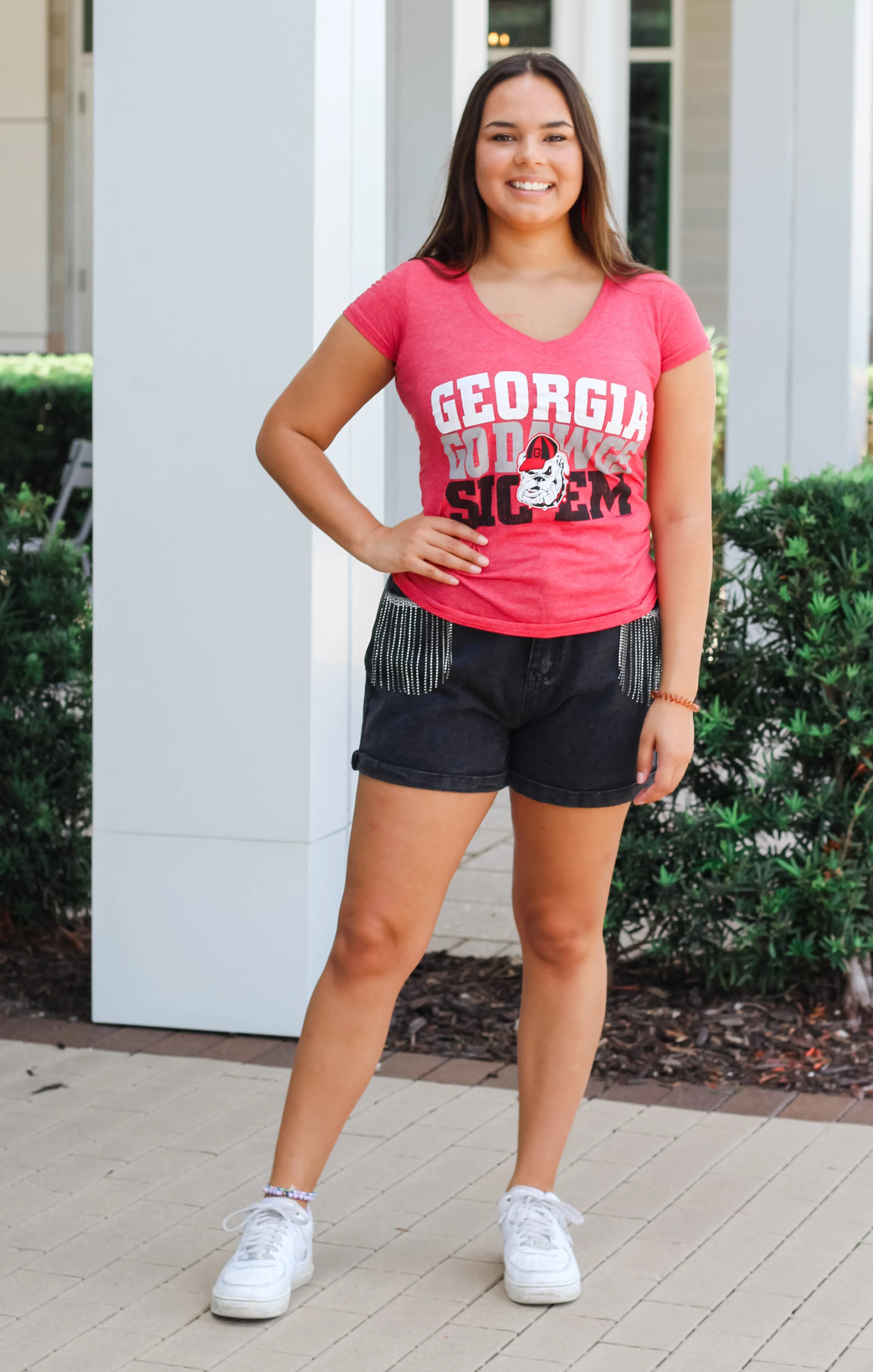 The Georgia Vintage Red Classic V-Neck