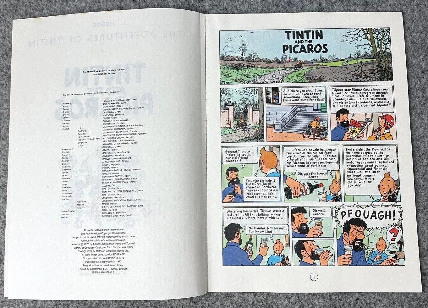 Tintin and the Picaros - Tintin Magnet UK Paperback Edition Book 1980s