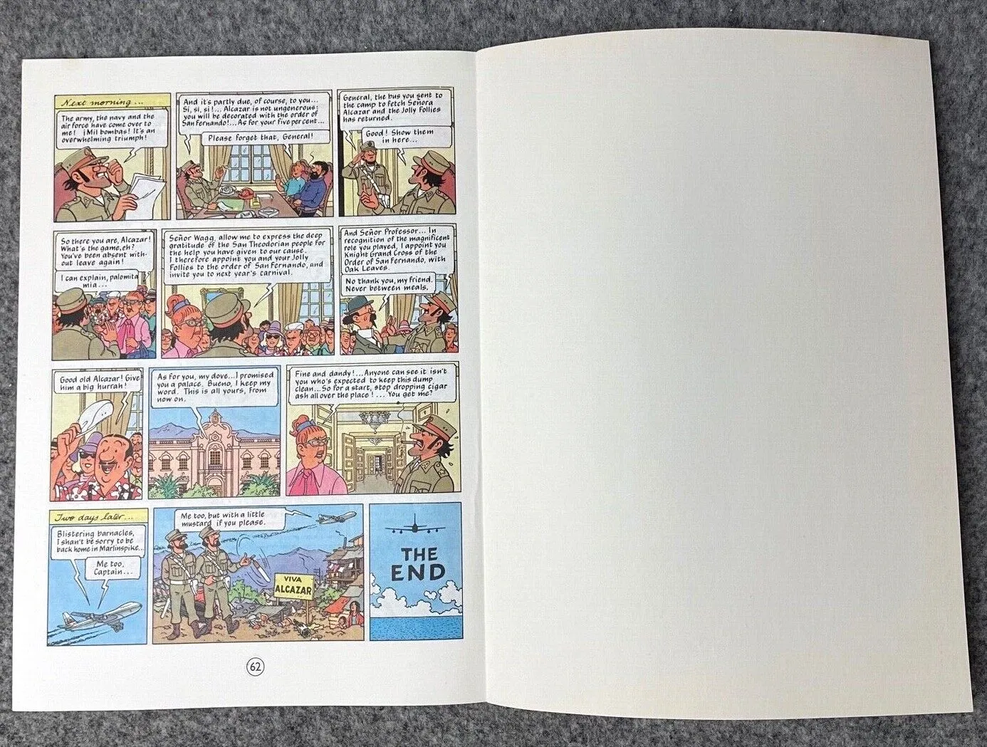 Tintin and the Picaros - Tintin Magnet UK Paperback Edition Book 1980s