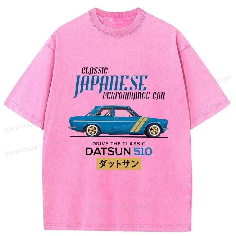 Tokyo-Tiger Datsun 510 - Classic Japanese Car Washed T-Shirt