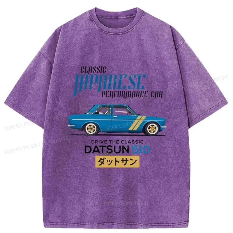 Tokyo-Tiger Datsun 510 - Classic Japanese Car Washed T-Shirt