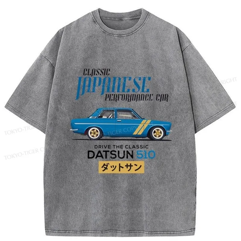 Tokyo-Tiger Datsun 510 - Classic Japanese Car Washed T-Shirt