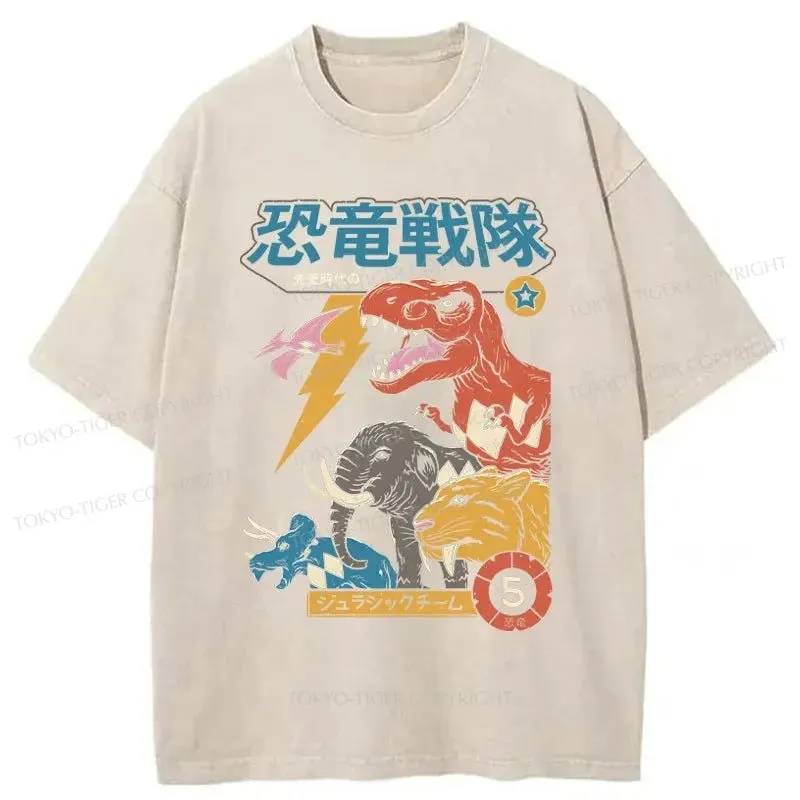 Tokyo-Tiger Dinosaur Team Washed T-Shirt