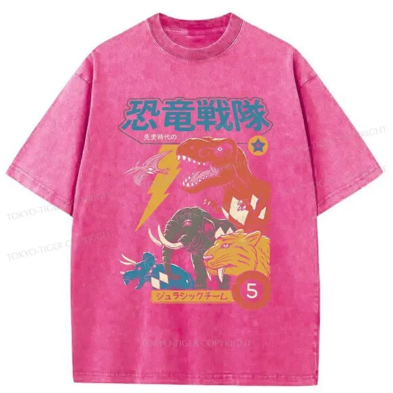 Tokyo-Tiger Dinosaur Team Washed T-Shirt