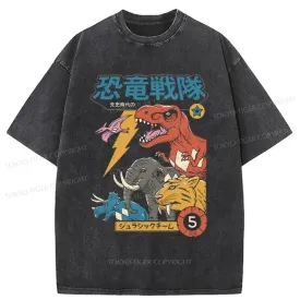 Tokyo-Tiger Dinosaur Team Washed T-Shirt