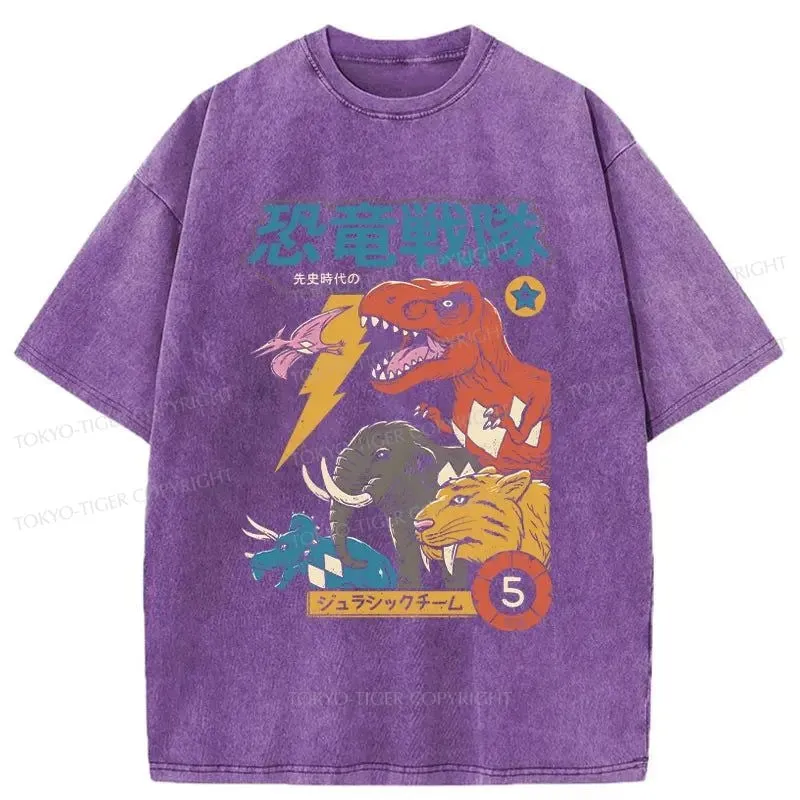 Tokyo-Tiger Dinosaur Team Washed T-Shirt