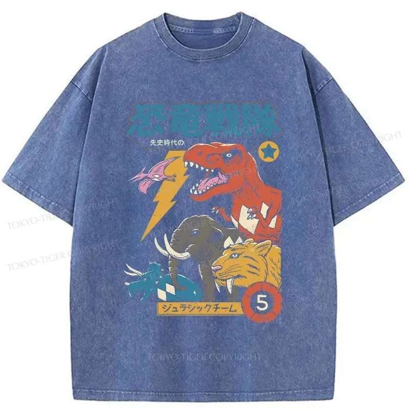 Tokyo-Tiger Dinosaur Team Washed T-Shirt