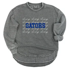 University of Florida College Script Poncho Fleece Crew in Charcoal