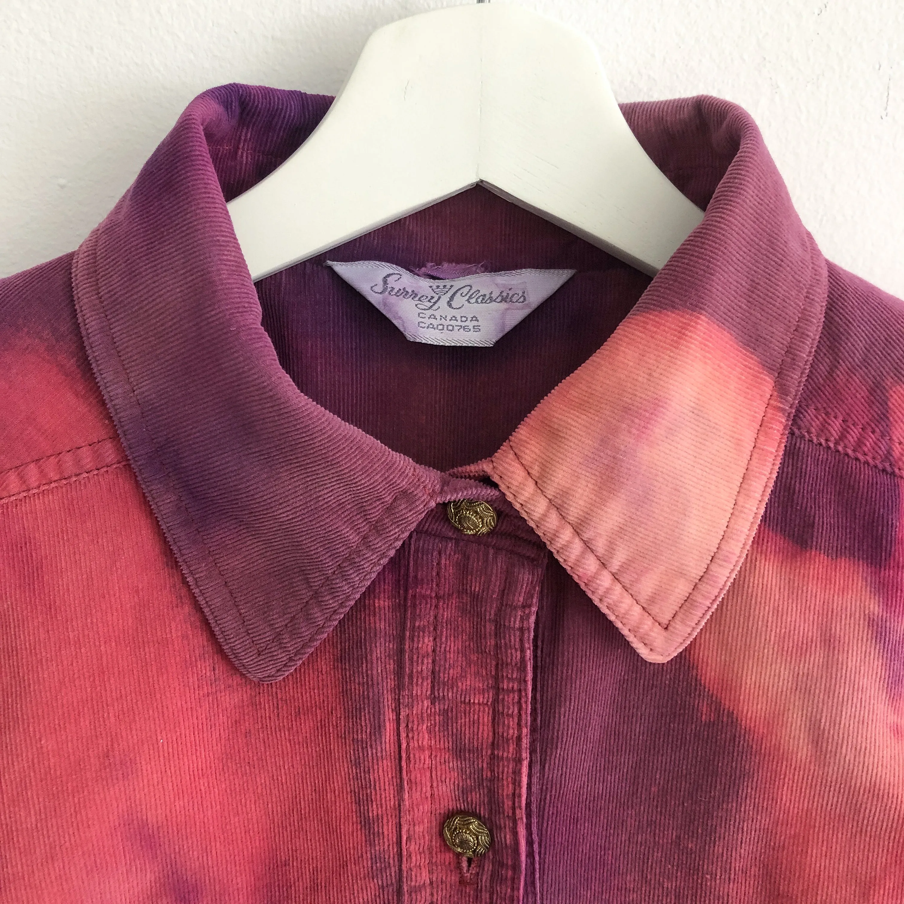 Upcycled Corduroy Dyed Shirt Dress