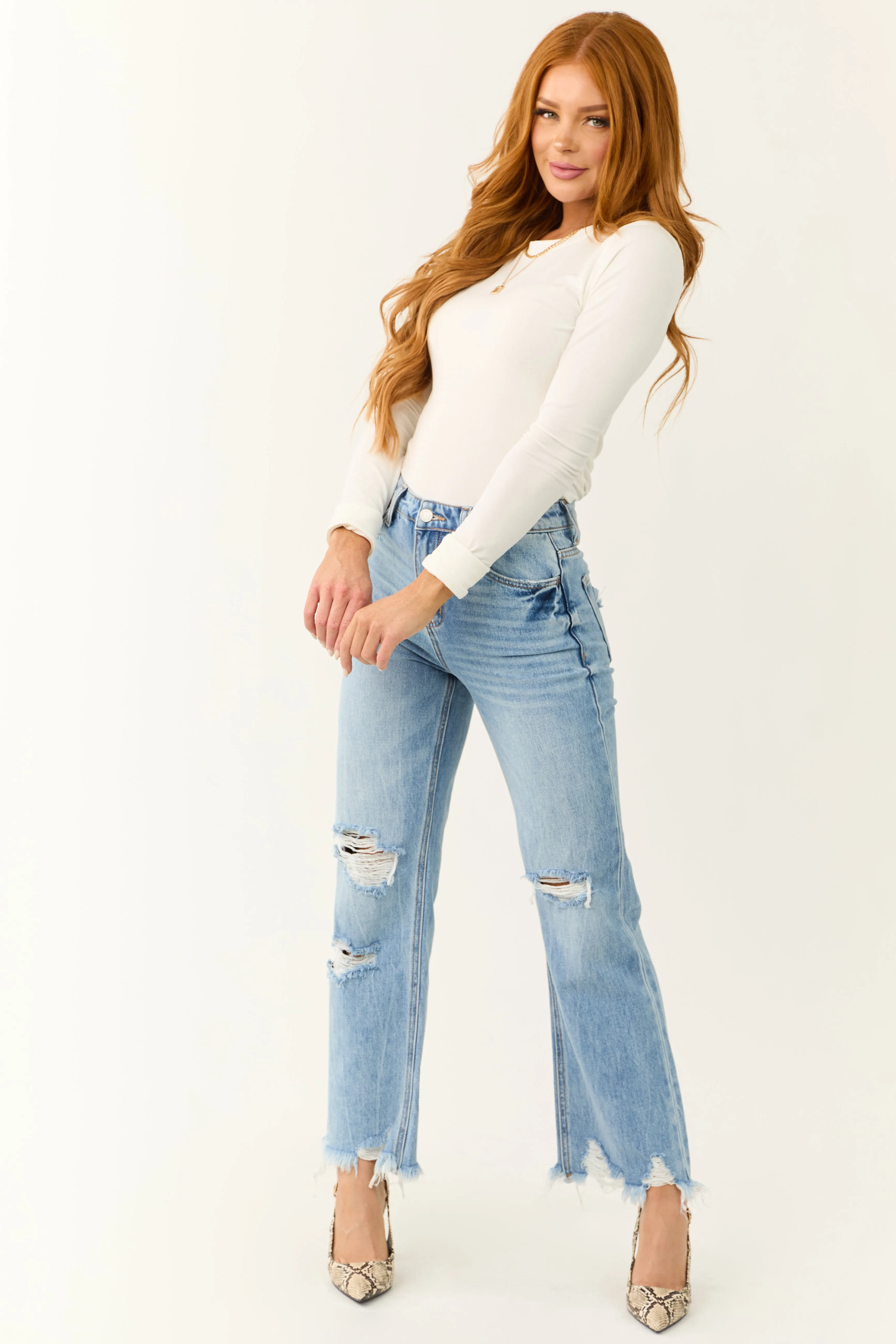 Vervet Light Wash 90's Vintage Wide Leg Jeans