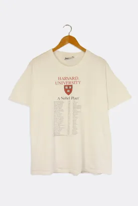 Vintage 1994 Harvard University Nobel Place List Of People Graphic T Shirt Sz L