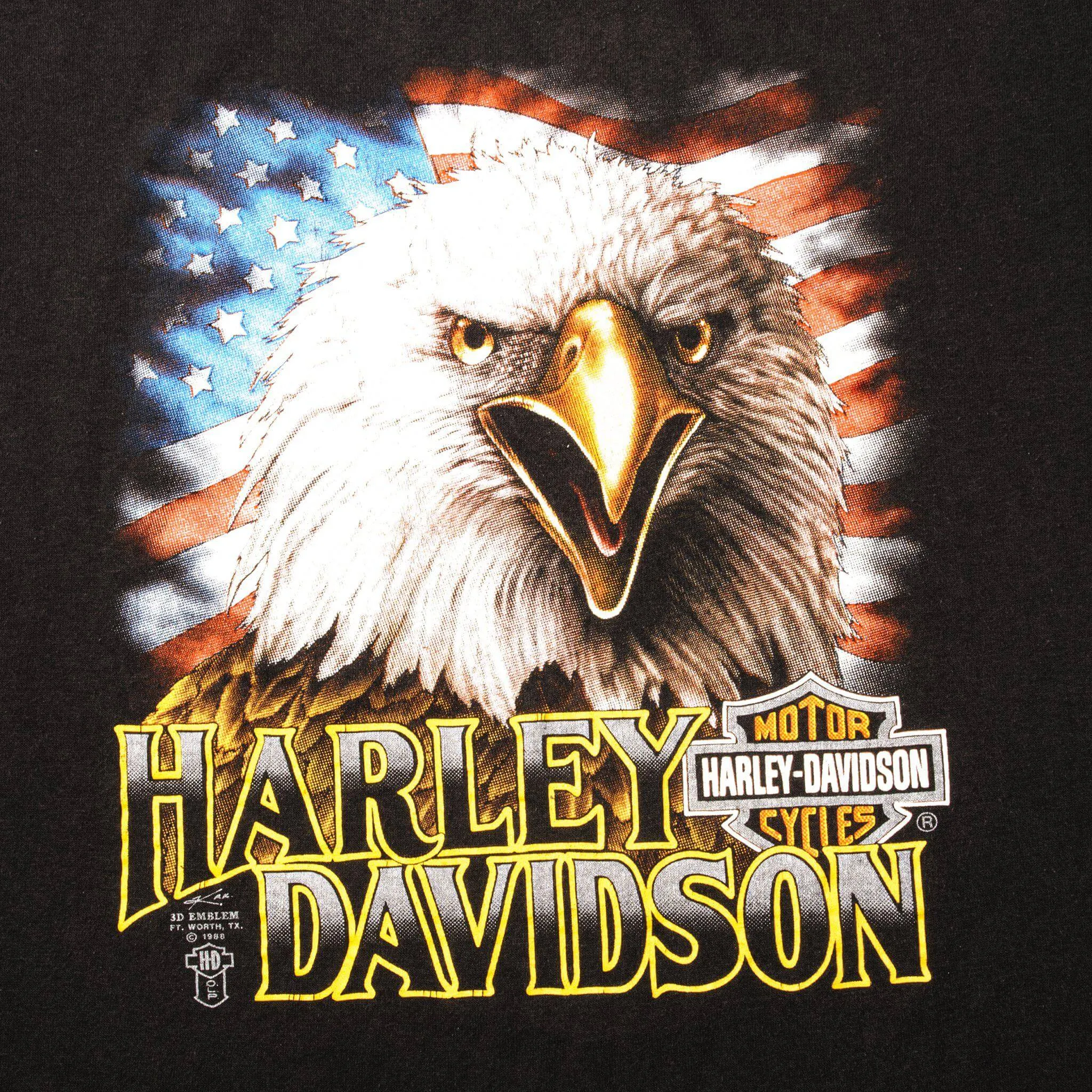 VINTAGE 3D EMBLEM HARLEY DAVIDSON TEE SHIRT 1988 SIZE MEDIUM MADE IN USA