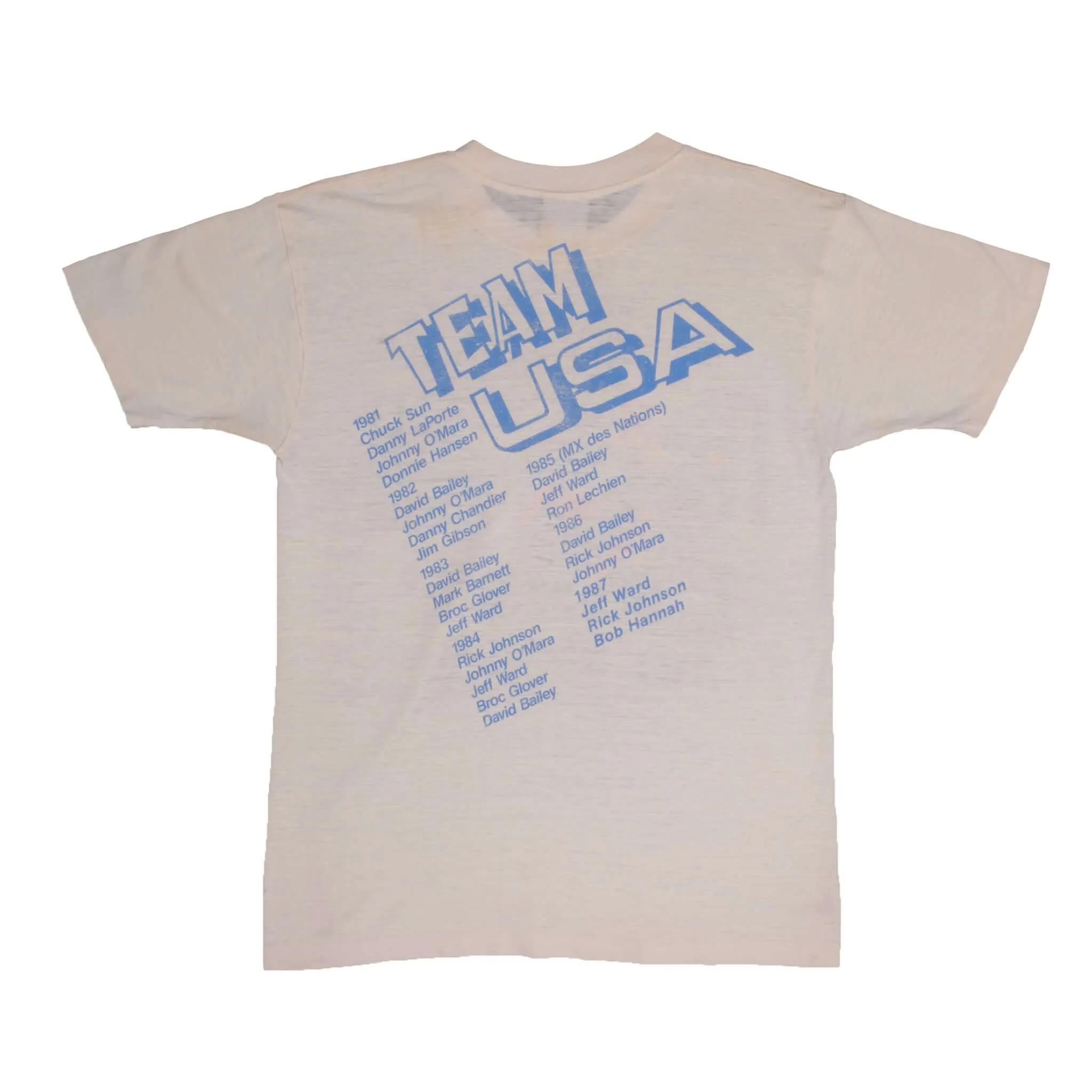 VINTAGE AMA MOTOCROSS TEAM USA NATIONS TOUR FRANCE 1987 TEE SHIRT MEDIUM