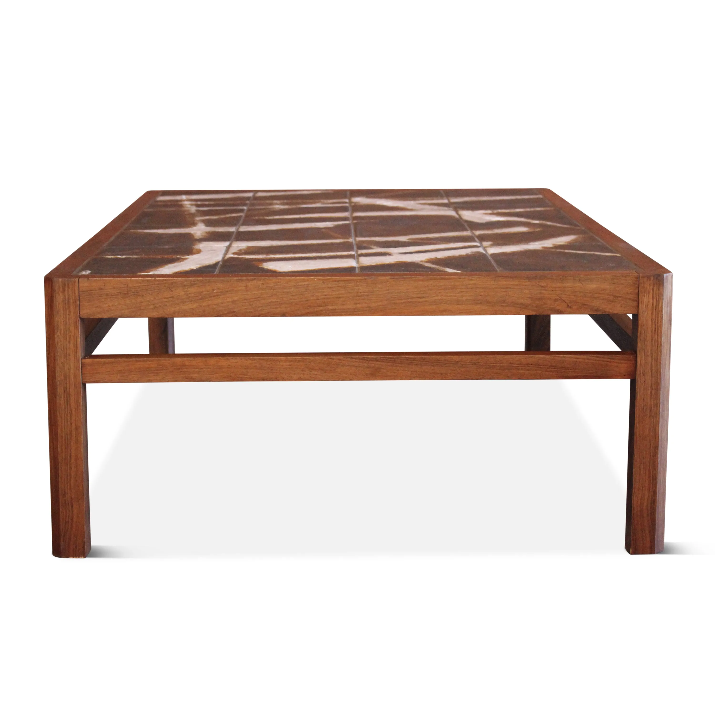 Vintage Danish Rosewood and Ceramic Tile Coffee Table by Ole Bjorn Krüger, 1960s