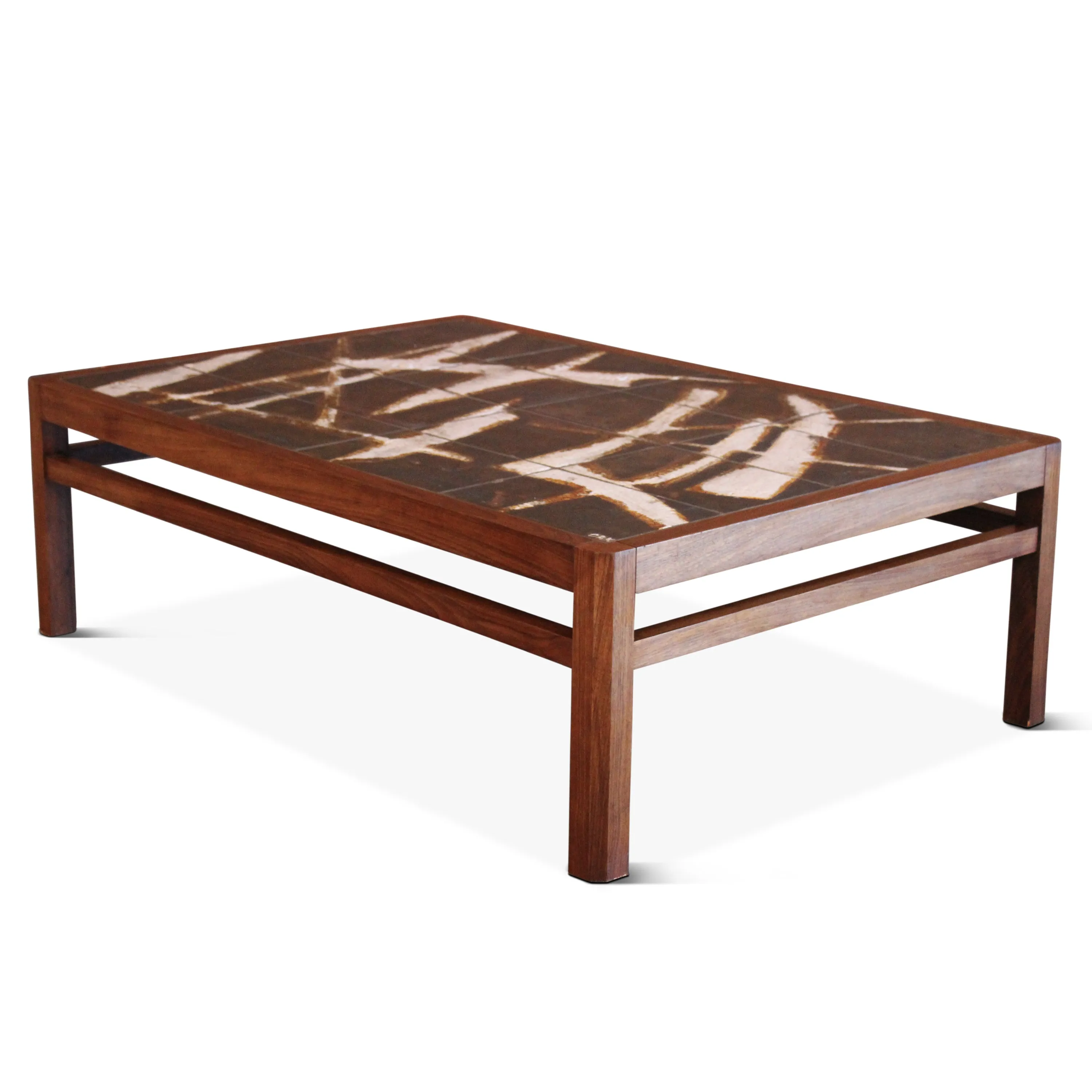 Vintage Danish Rosewood and Ceramic Tile Coffee Table by Ole Bjorn Krüger, 1960s