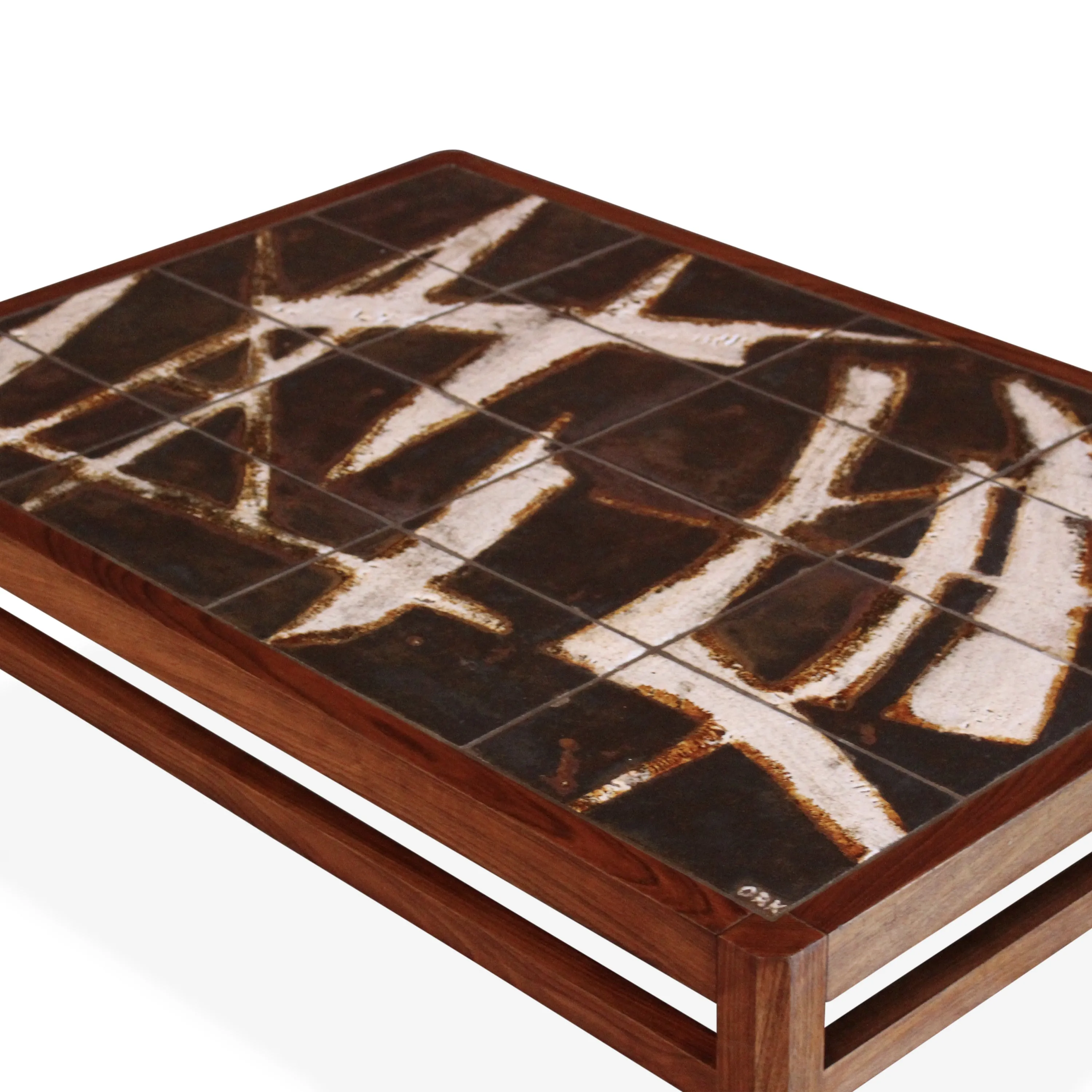 Vintage Danish Rosewood and Ceramic Tile Coffee Table by Ole Bjorn Krüger, 1960s