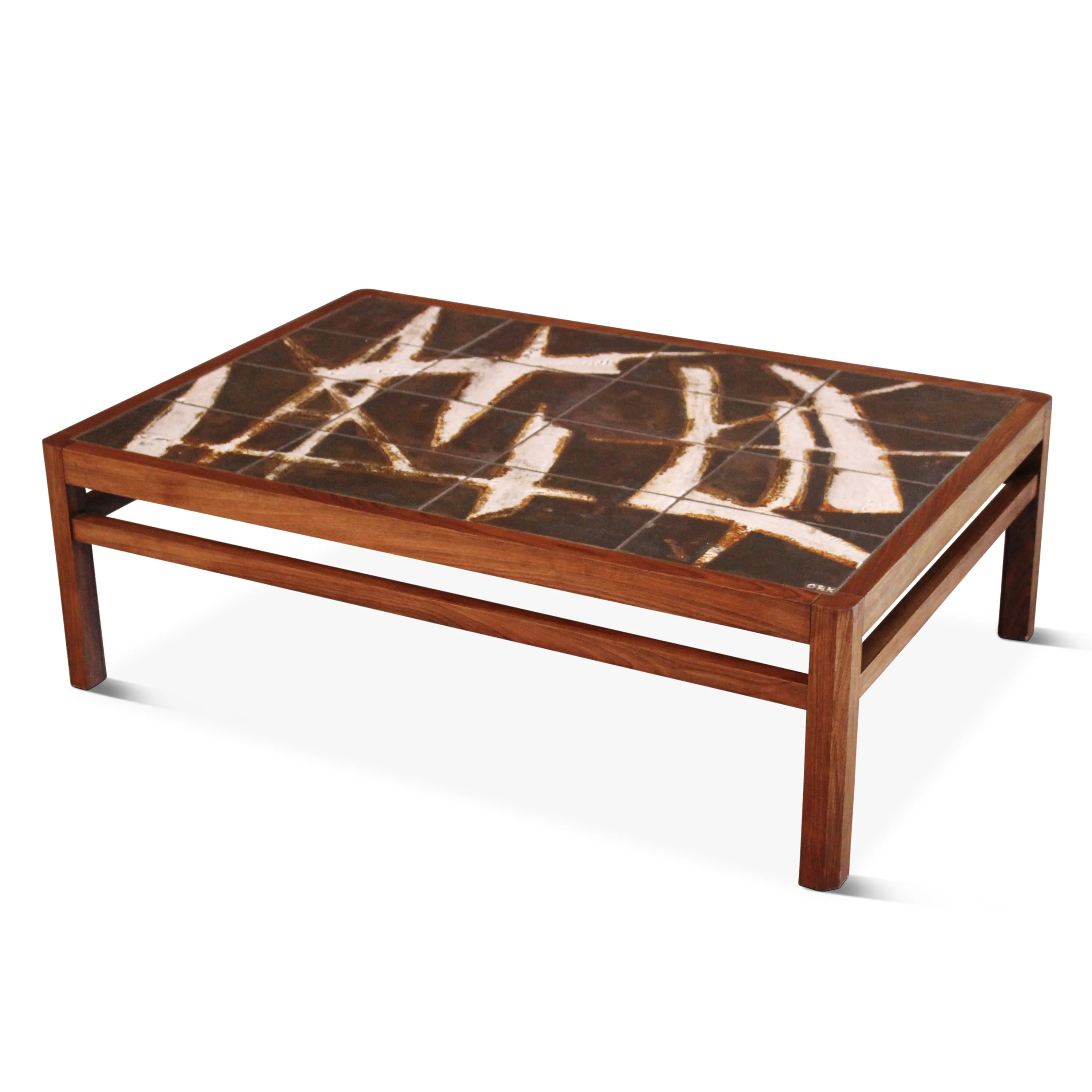 Vintage Danish Rosewood and Ceramic Tile Coffee Table by Ole Bjorn Krüger, 1960s