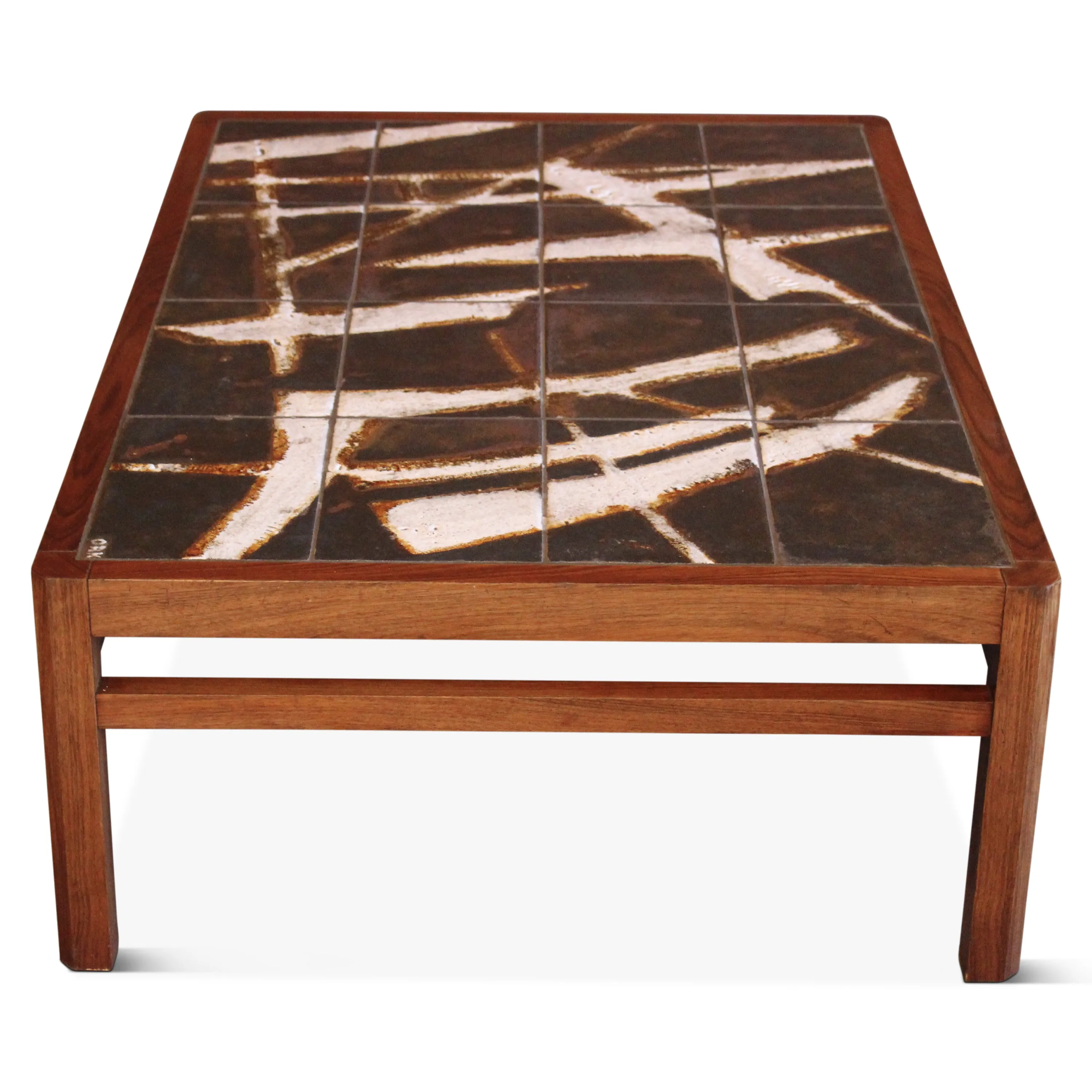 Vintage Danish Rosewood and Ceramic Tile Coffee Table by Ole Bjorn Krüger, 1960s