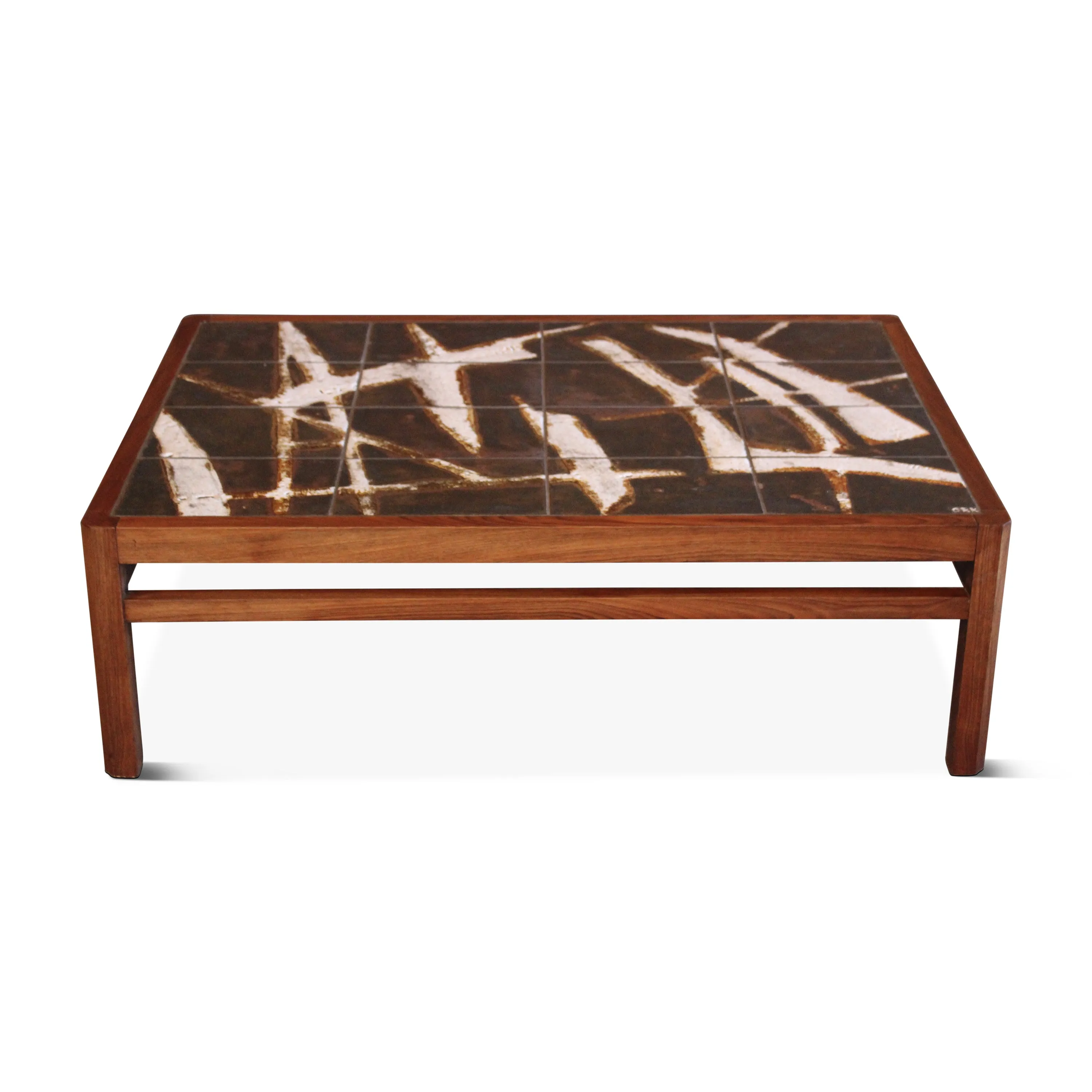 Vintage Danish Rosewood and Ceramic Tile Coffee Table by Ole Bjorn Krüger, 1960s