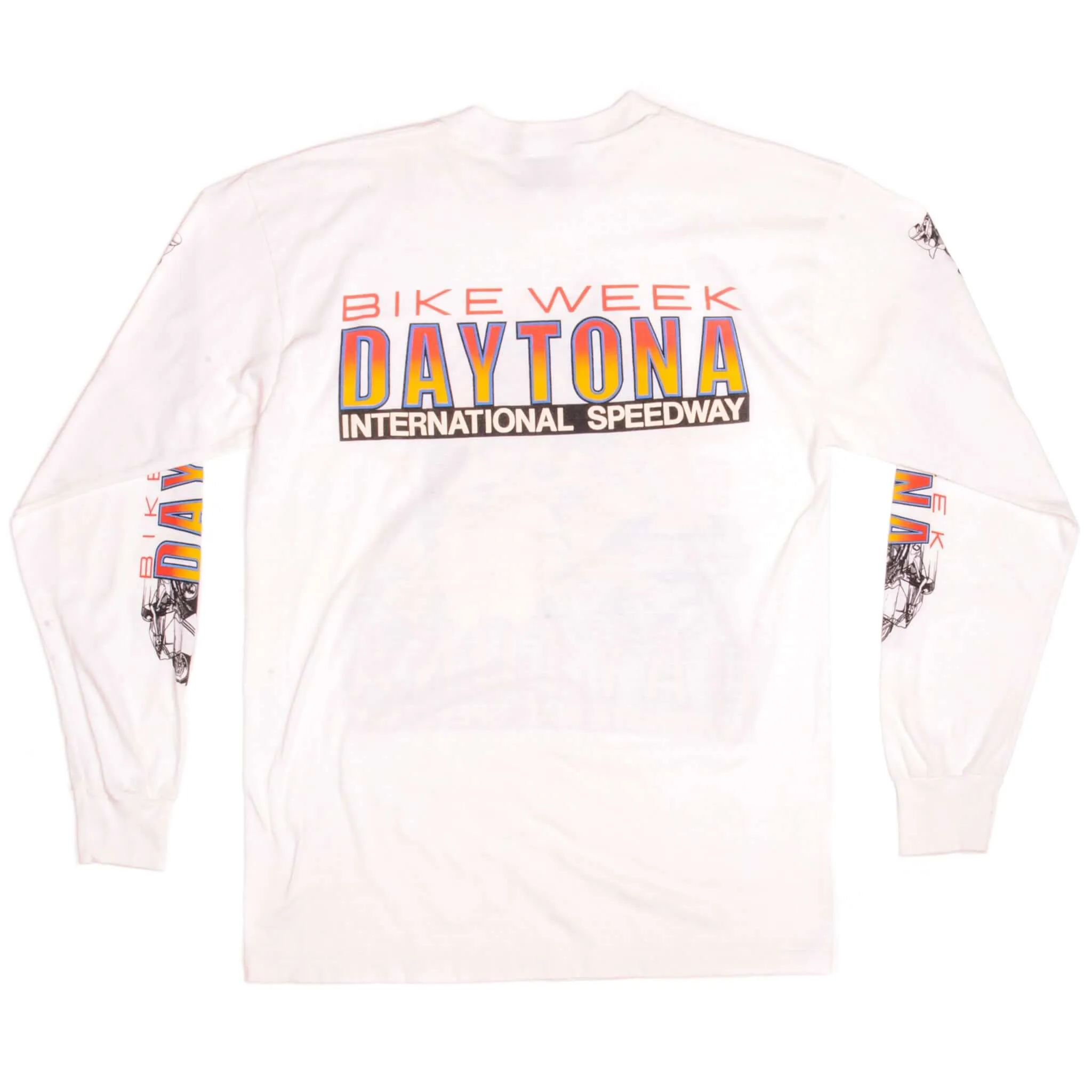 VINTAGE DAYTONA BIKE WEEK LONG SLEEVES TEE SHIRT 1990s SIZE MEDIUM MADE IN USA