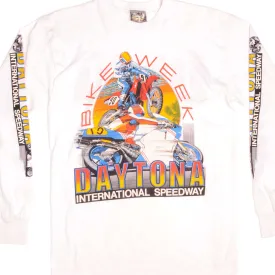 VINTAGE DAYTONA BIKE WEEK LONG SLEEVES TEE SHIRT 1990s SIZE MEDIUM MADE IN USA