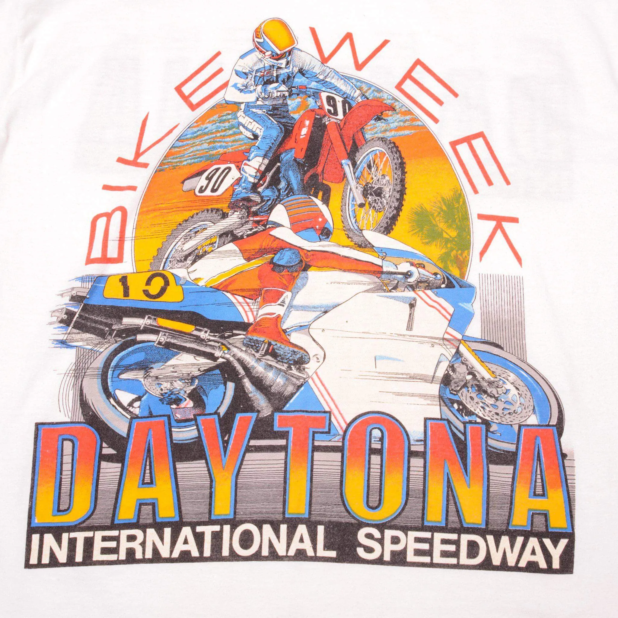 VINTAGE DAYTONA BIKE WEEK LONG SLEEVES TEE SHIRT 1990s SIZE MEDIUM MADE IN USA