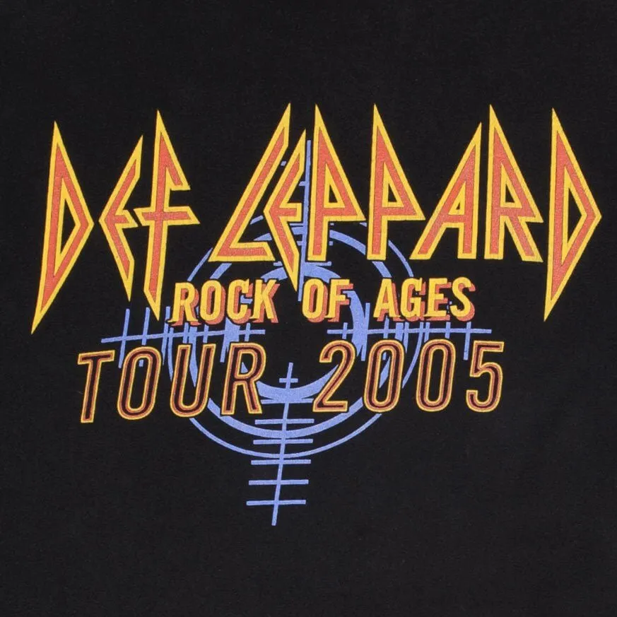 VINTAGE DEF LEPPARD ROCK OF AGES TOUR 2005 TEE SHIRT SIZE LARGE