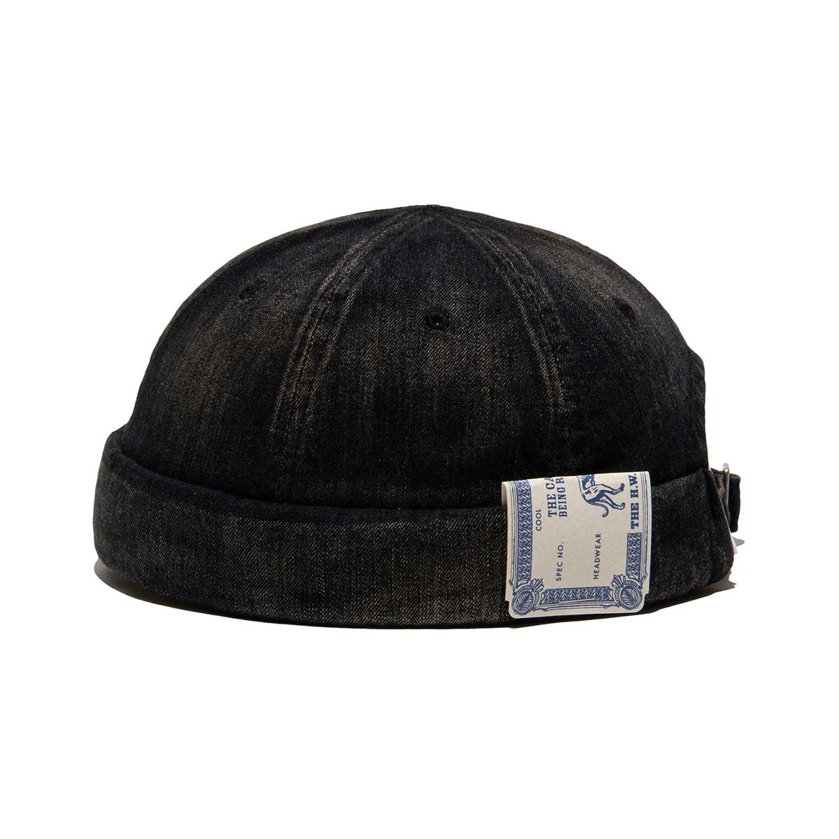 VINTAGE DENIM ROLL CAP - Black