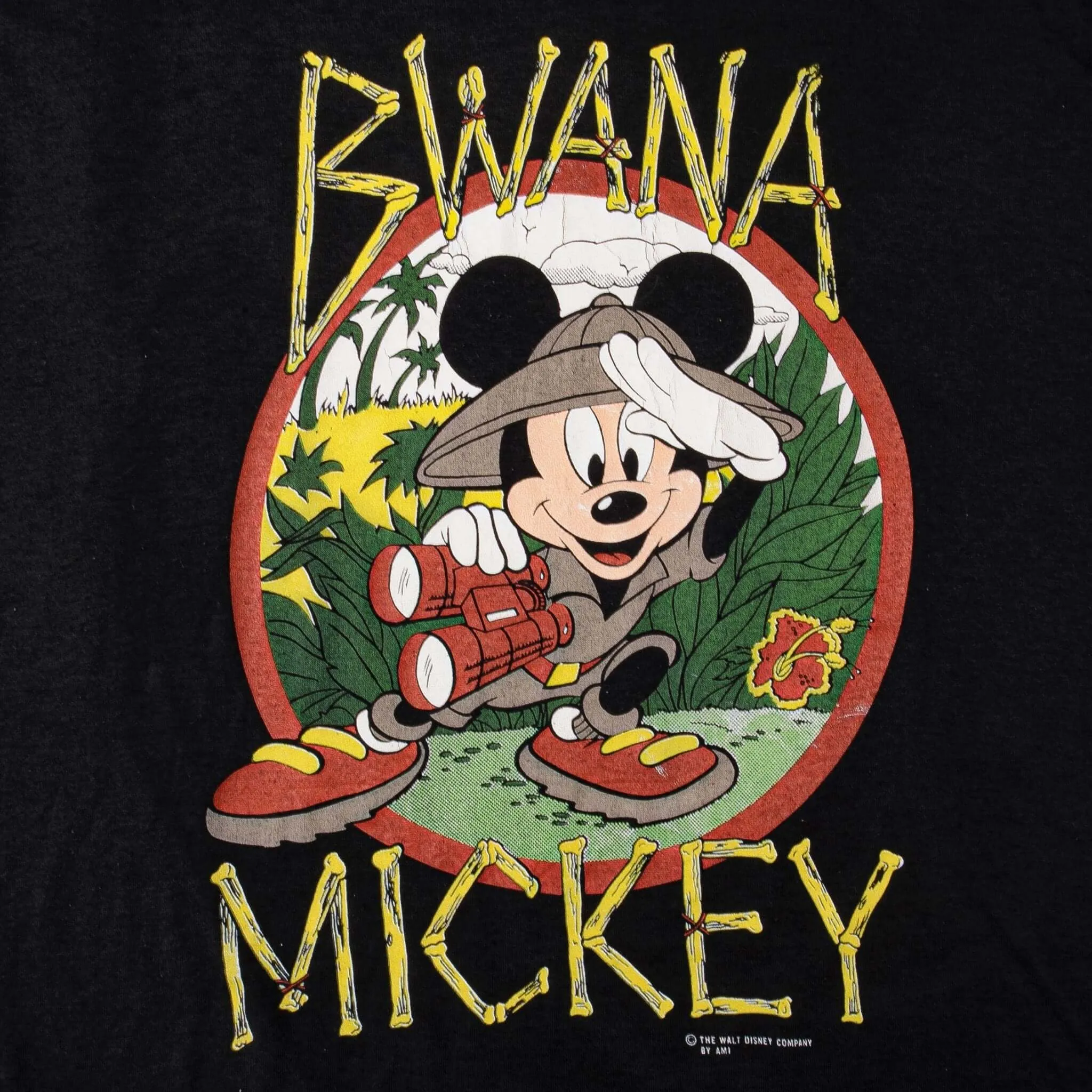 VINTAGE DISNEY BWANA MICKEY MOUSE 1980S TEE SHIRT SIZE XL MADE IN USA