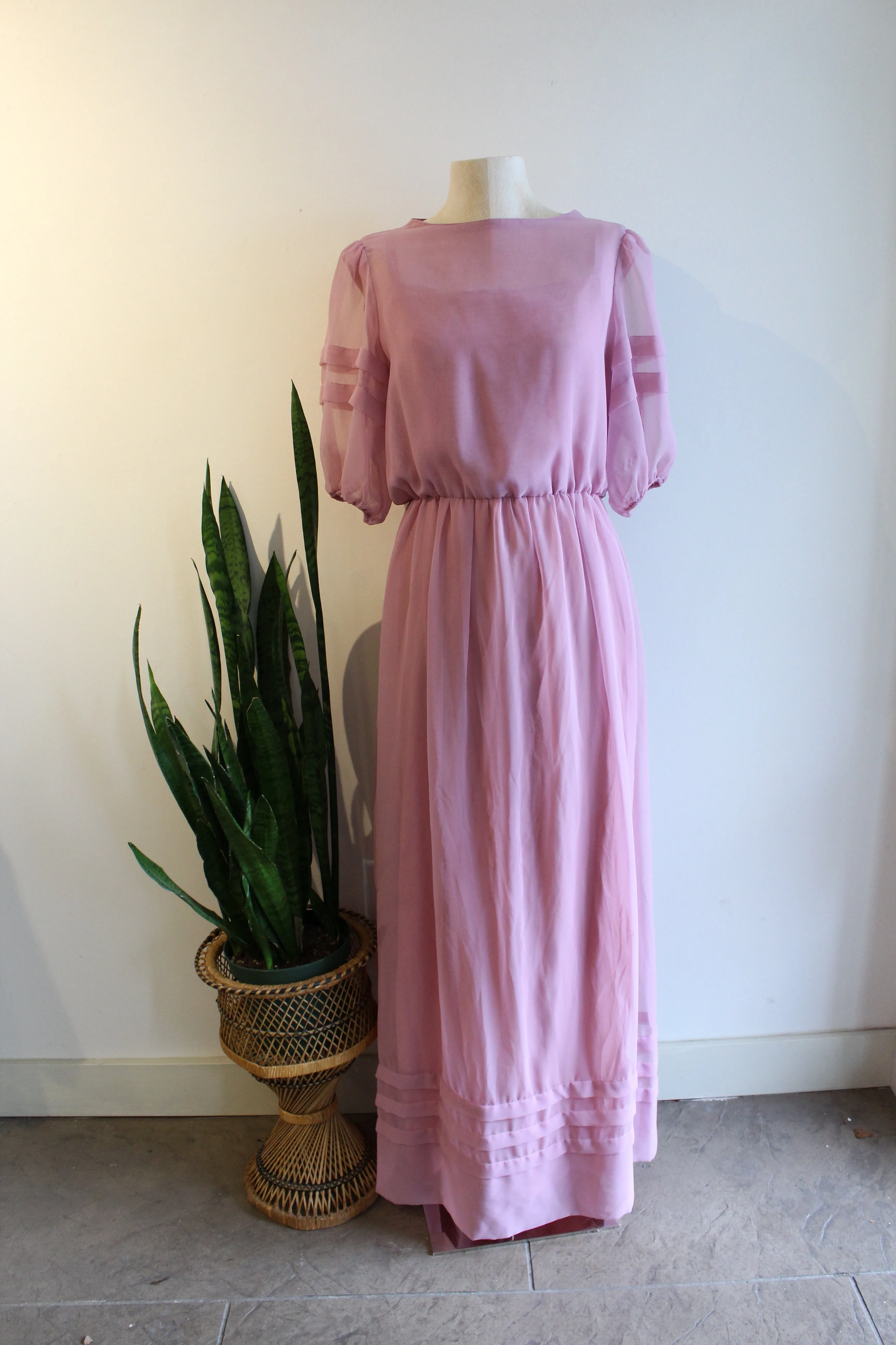 Vintage Dusty Rose Gown Dress