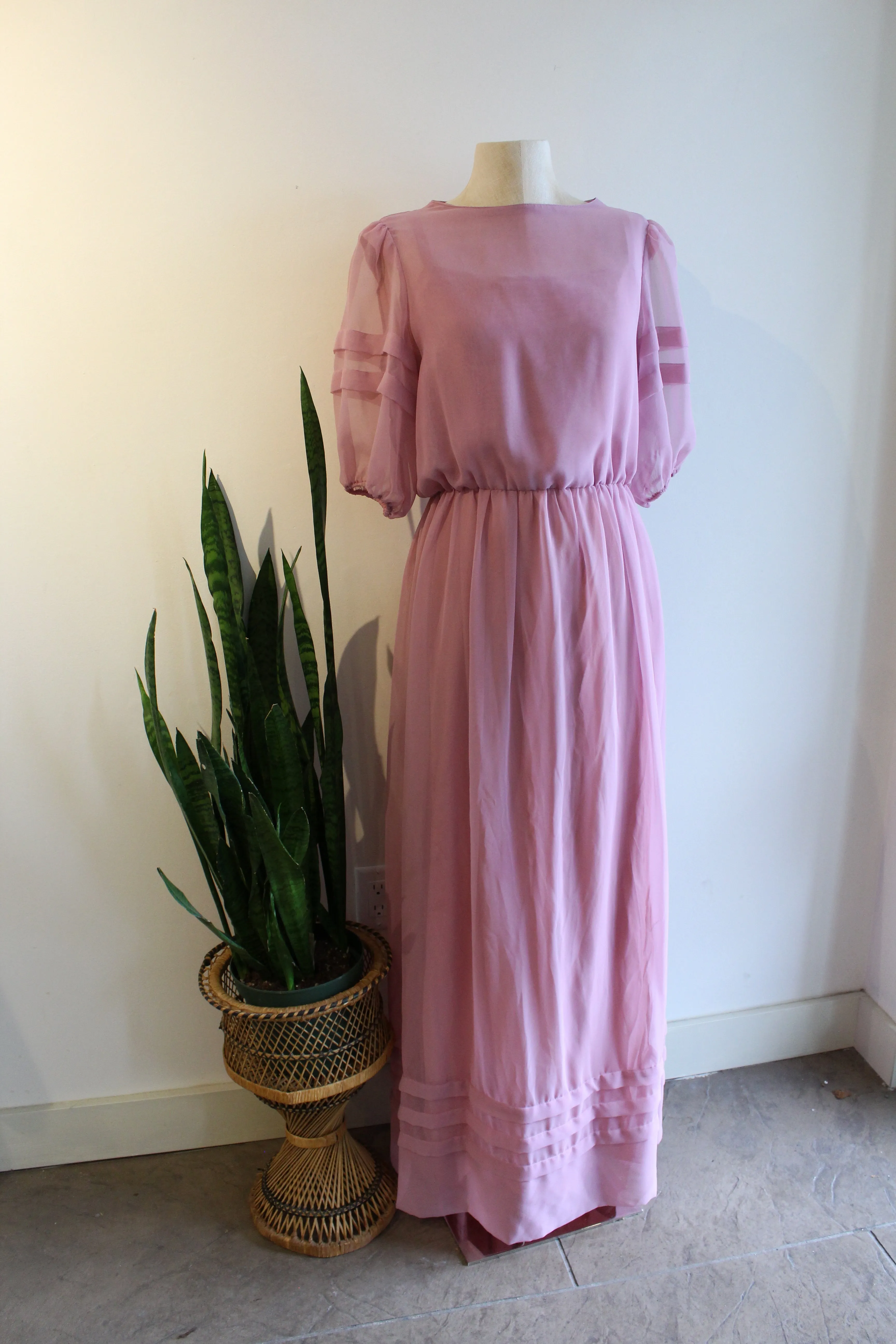 Vintage Dusty Rose Gown Dress