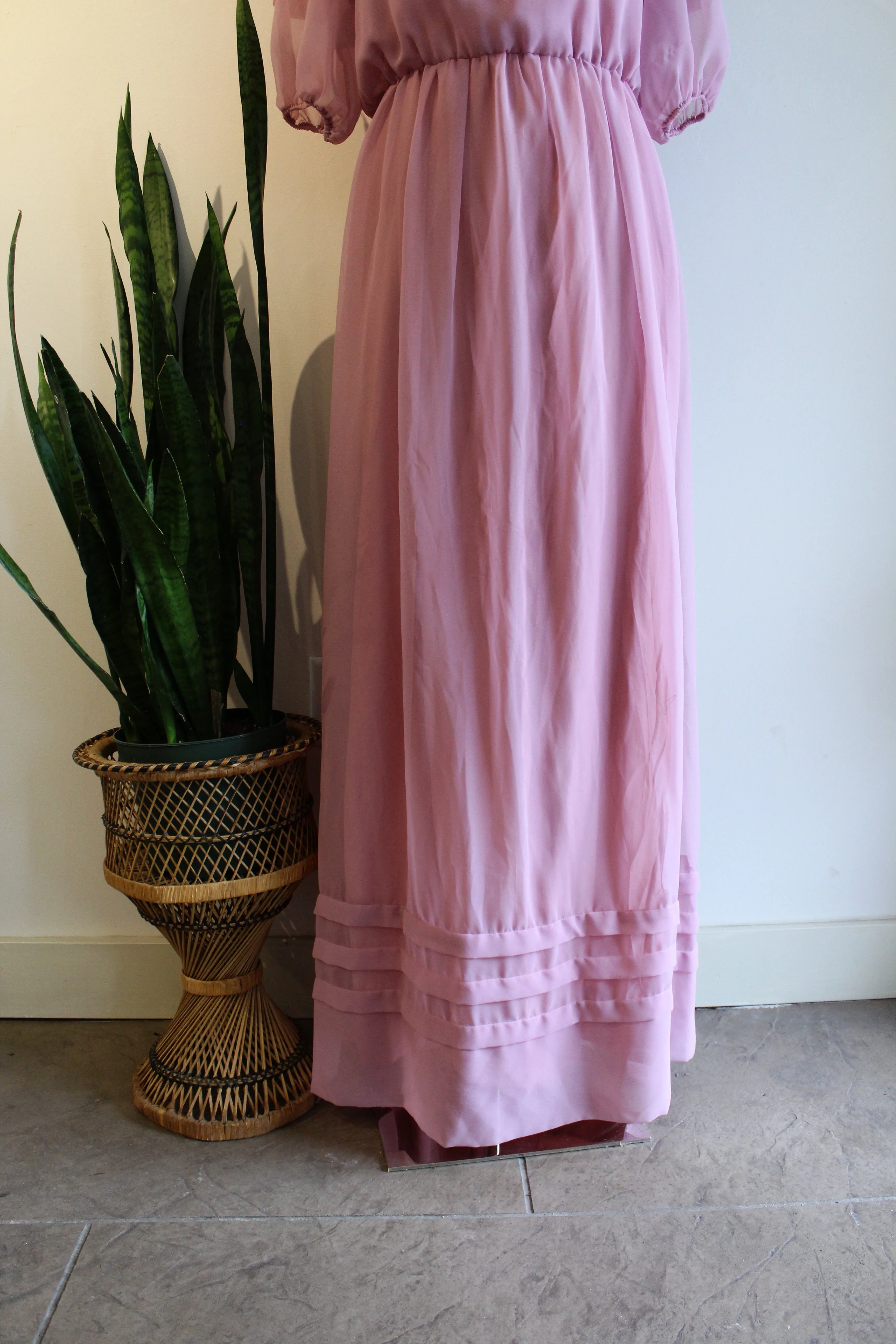 Vintage Dusty Rose Gown Dress