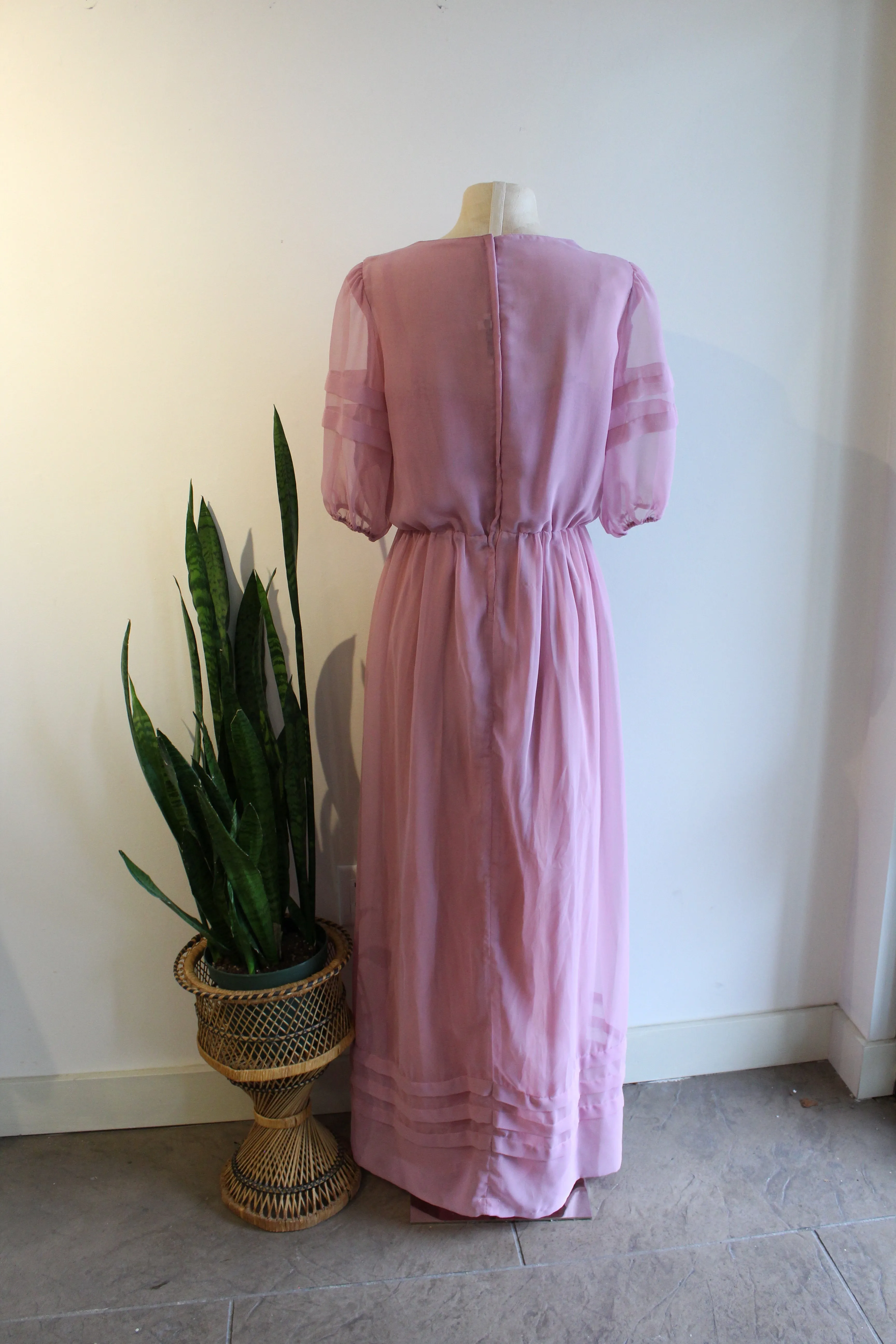 Vintage Dusty Rose Gown Dress