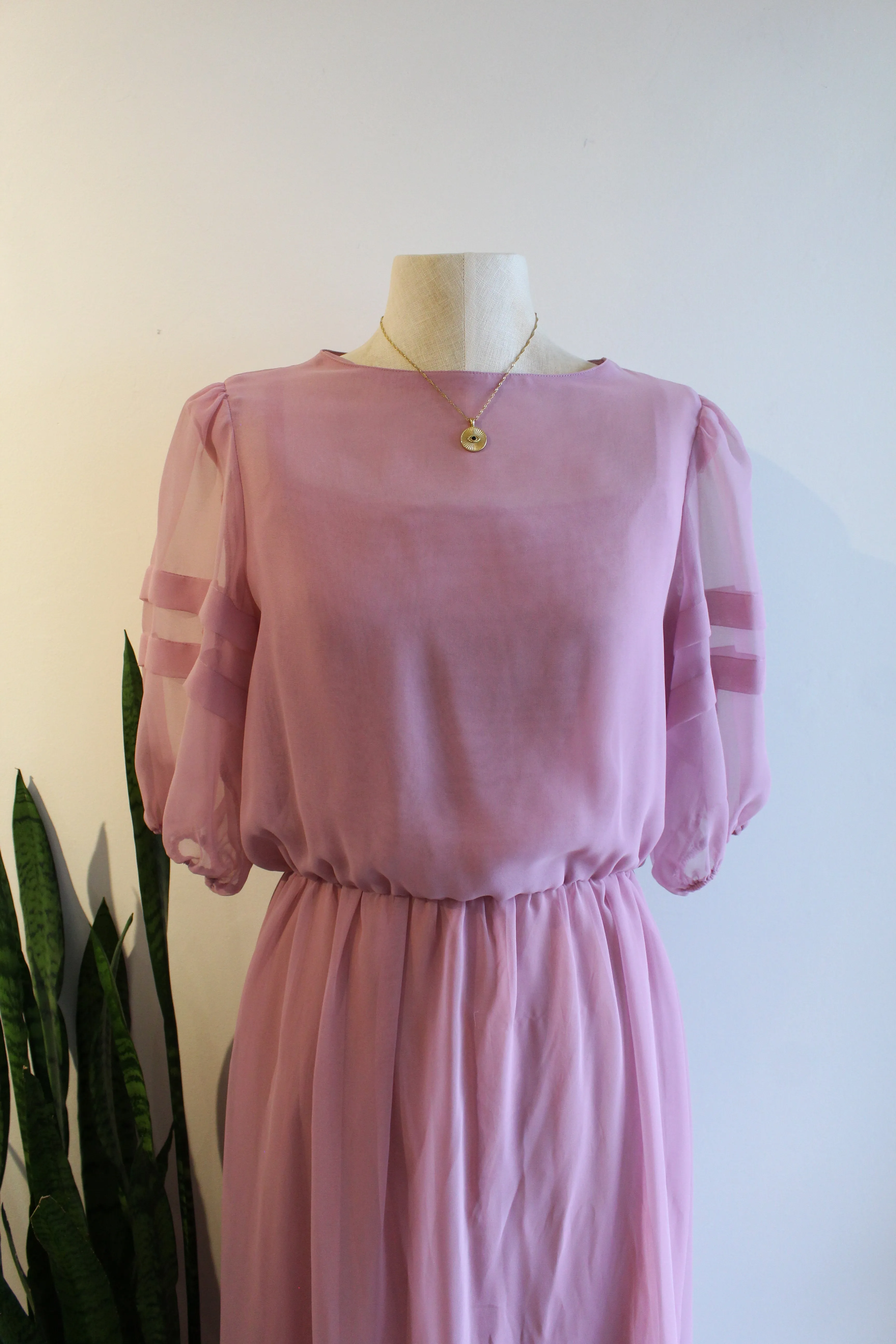 Vintage Dusty Rose Gown Dress