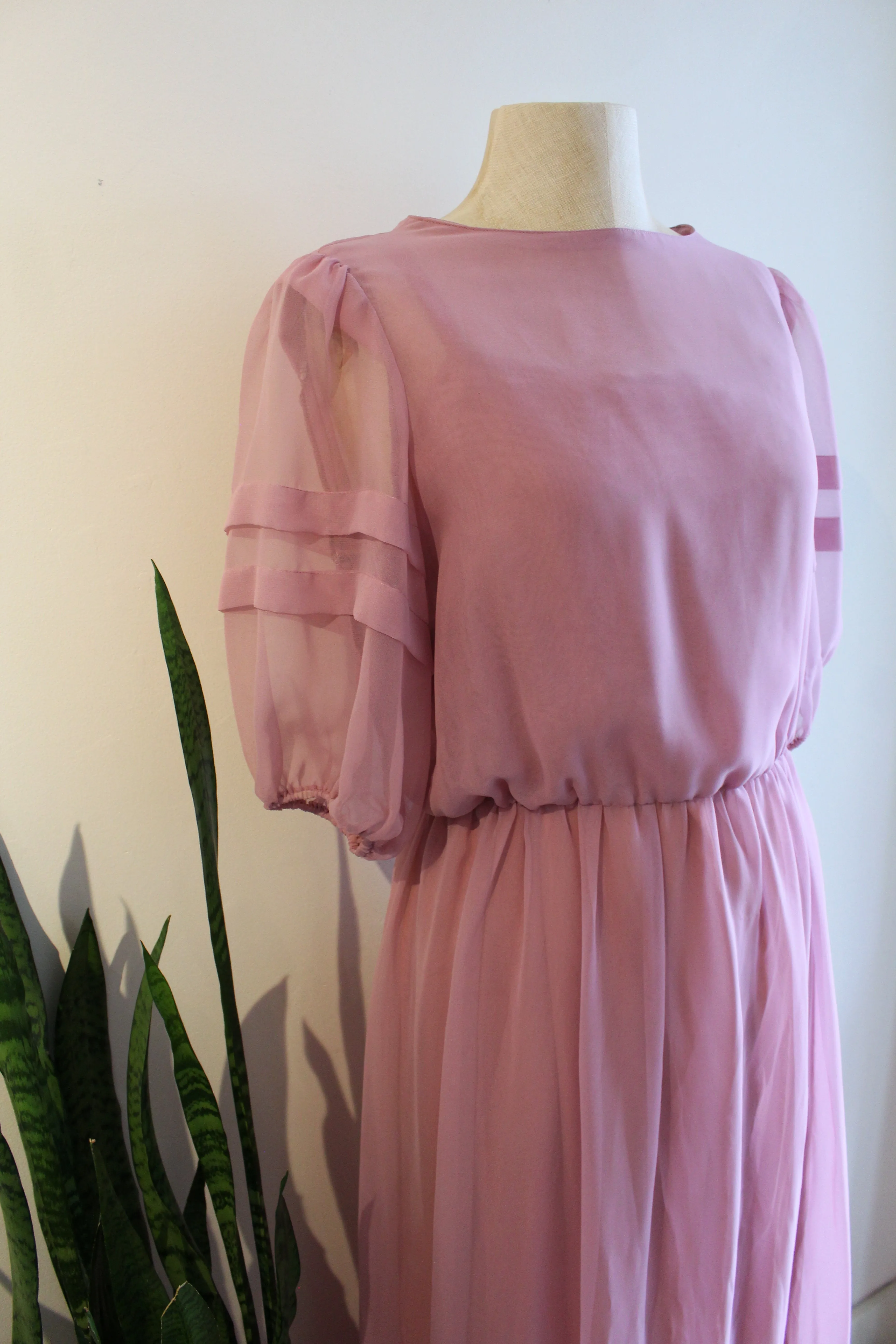 Vintage Dusty Rose Gown Dress