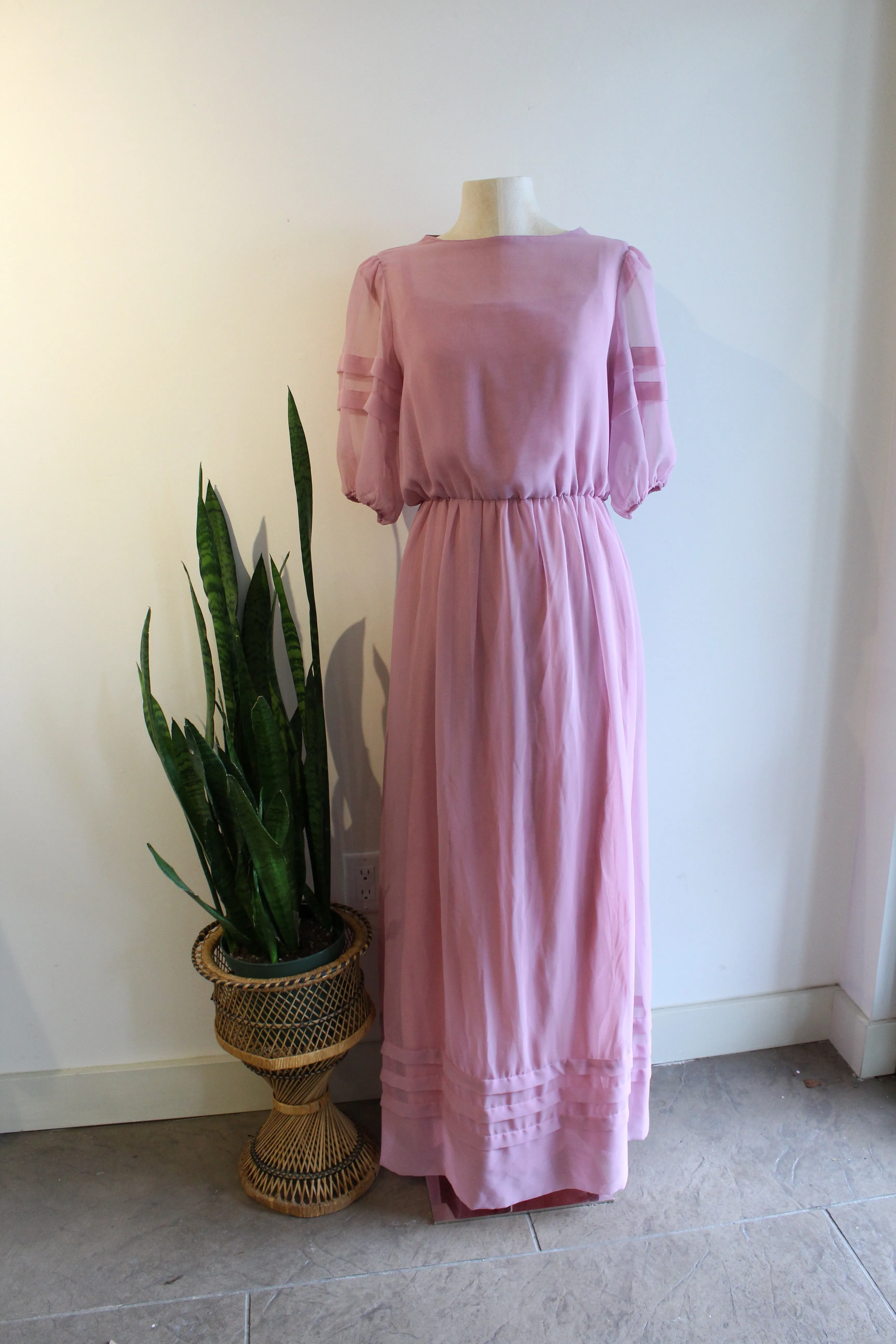 Vintage Dusty Rose Gown Dress