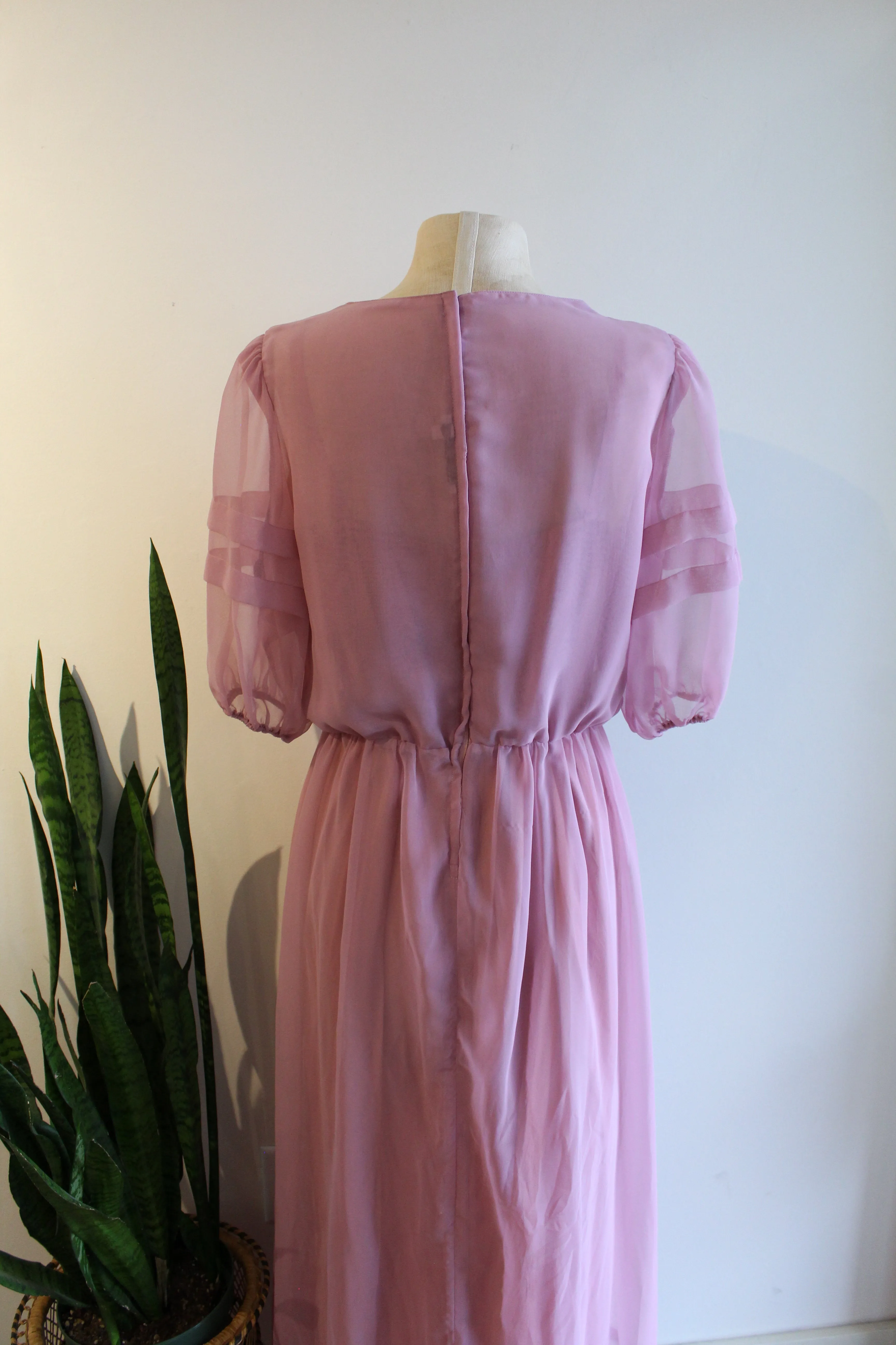 Vintage Dusty Rose Gown Dress