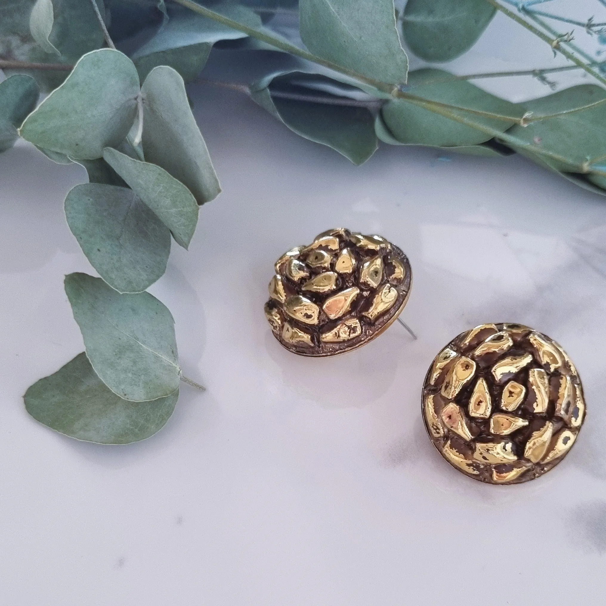 Vintage earrings - Gold pines