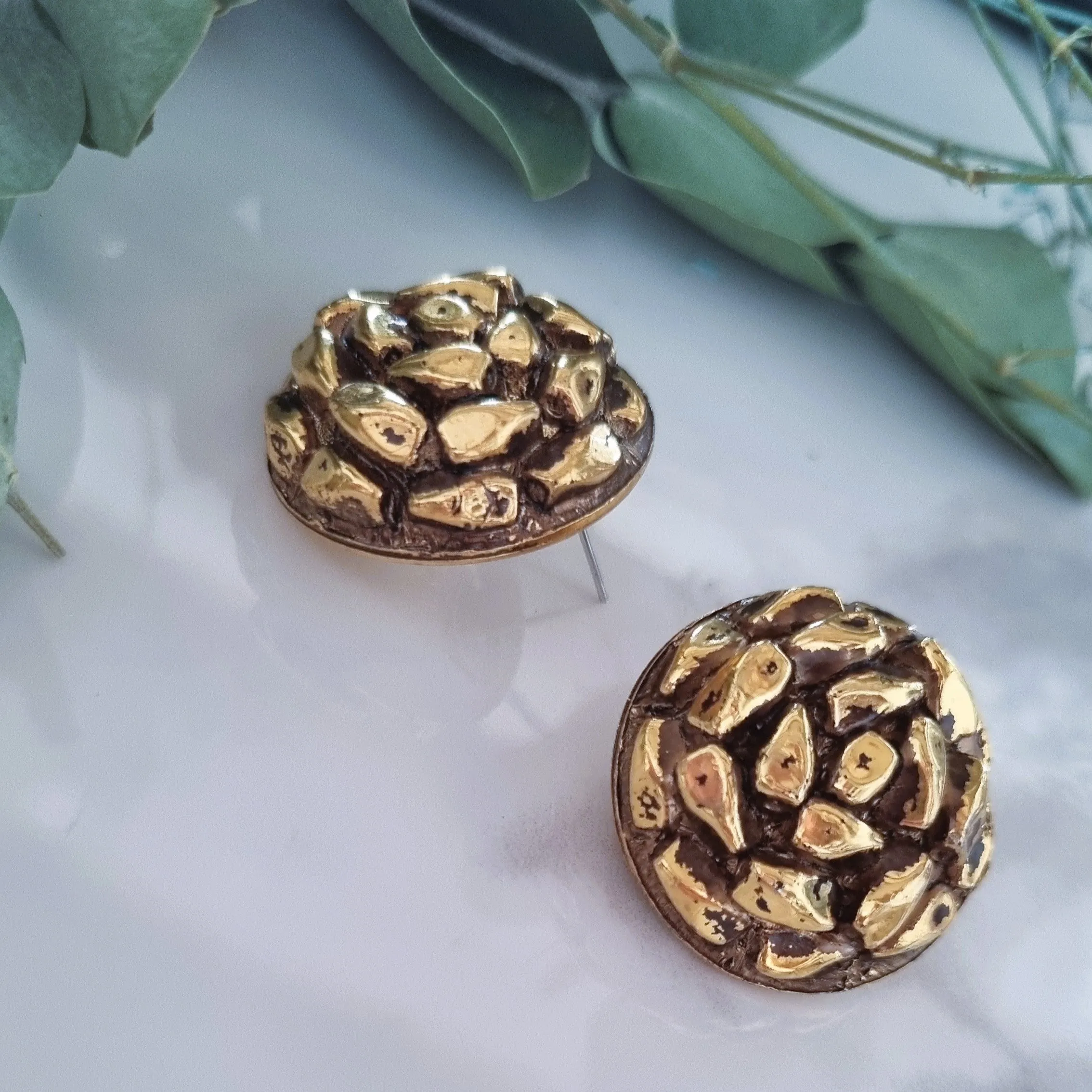 Vintage earrings - Gold pines