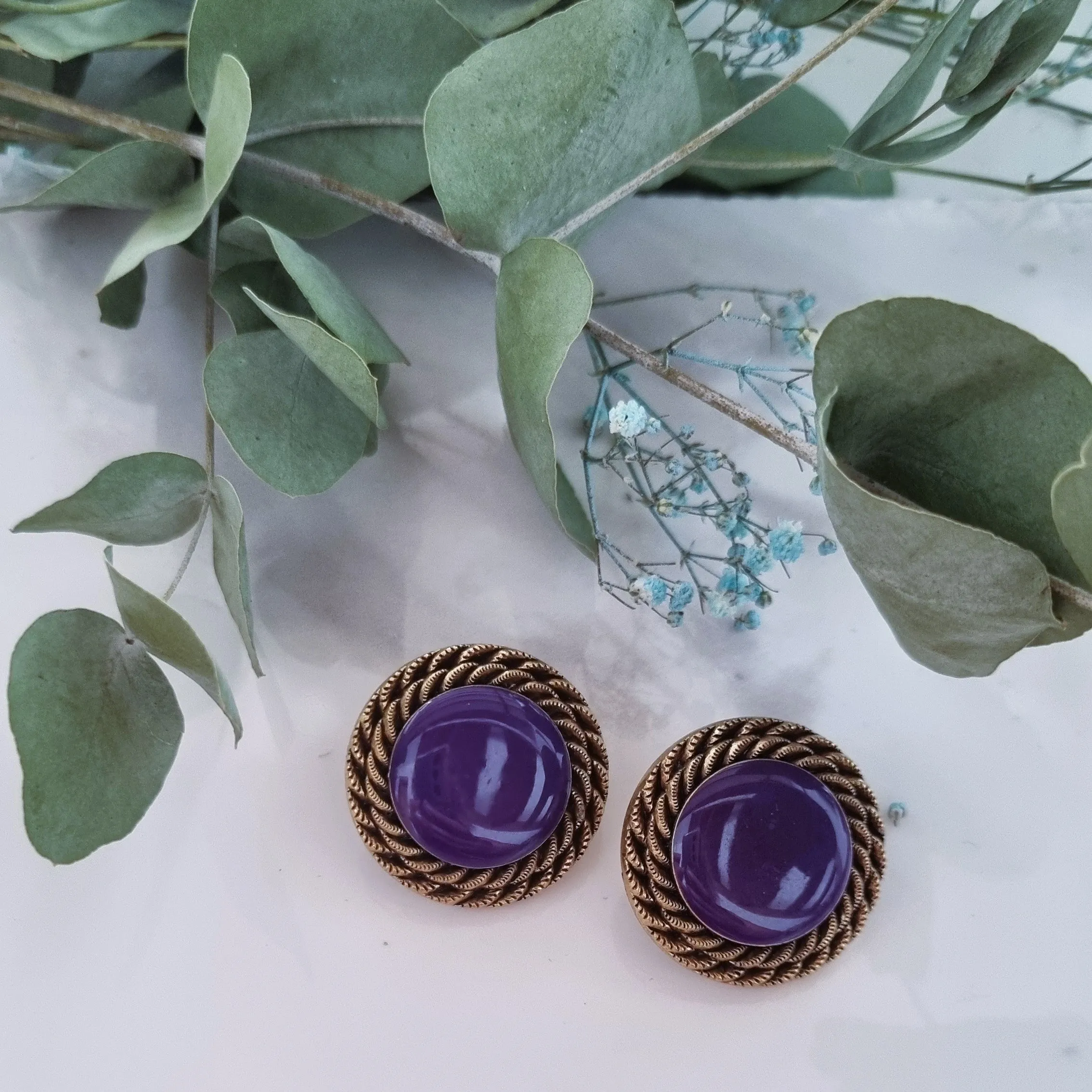 Vintage earrings - Purple