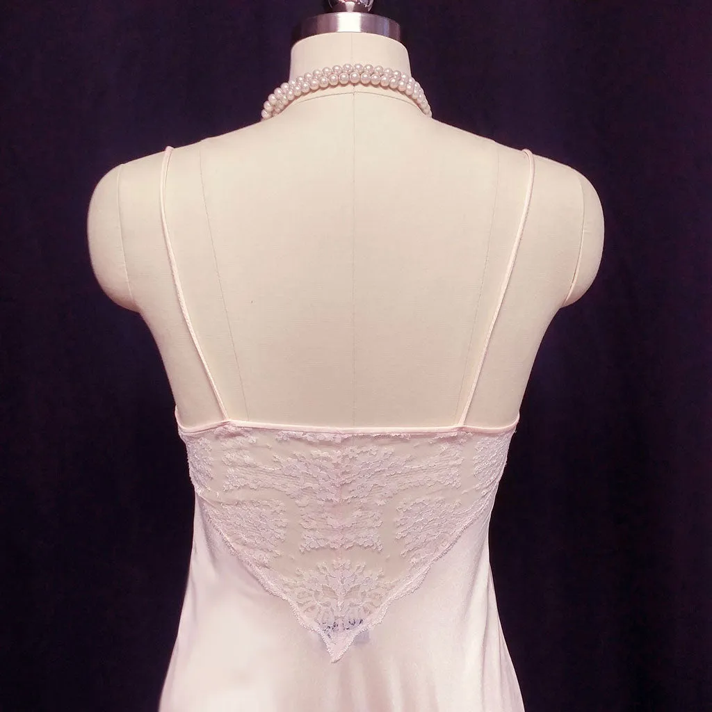 *VINTAGE LILY OF FRANCE SLEEPWEAR BRIDAL WEDDING NIGHT LACE PEIGNOIR & NIGHTGOWN SET IN DUSTING POWDER