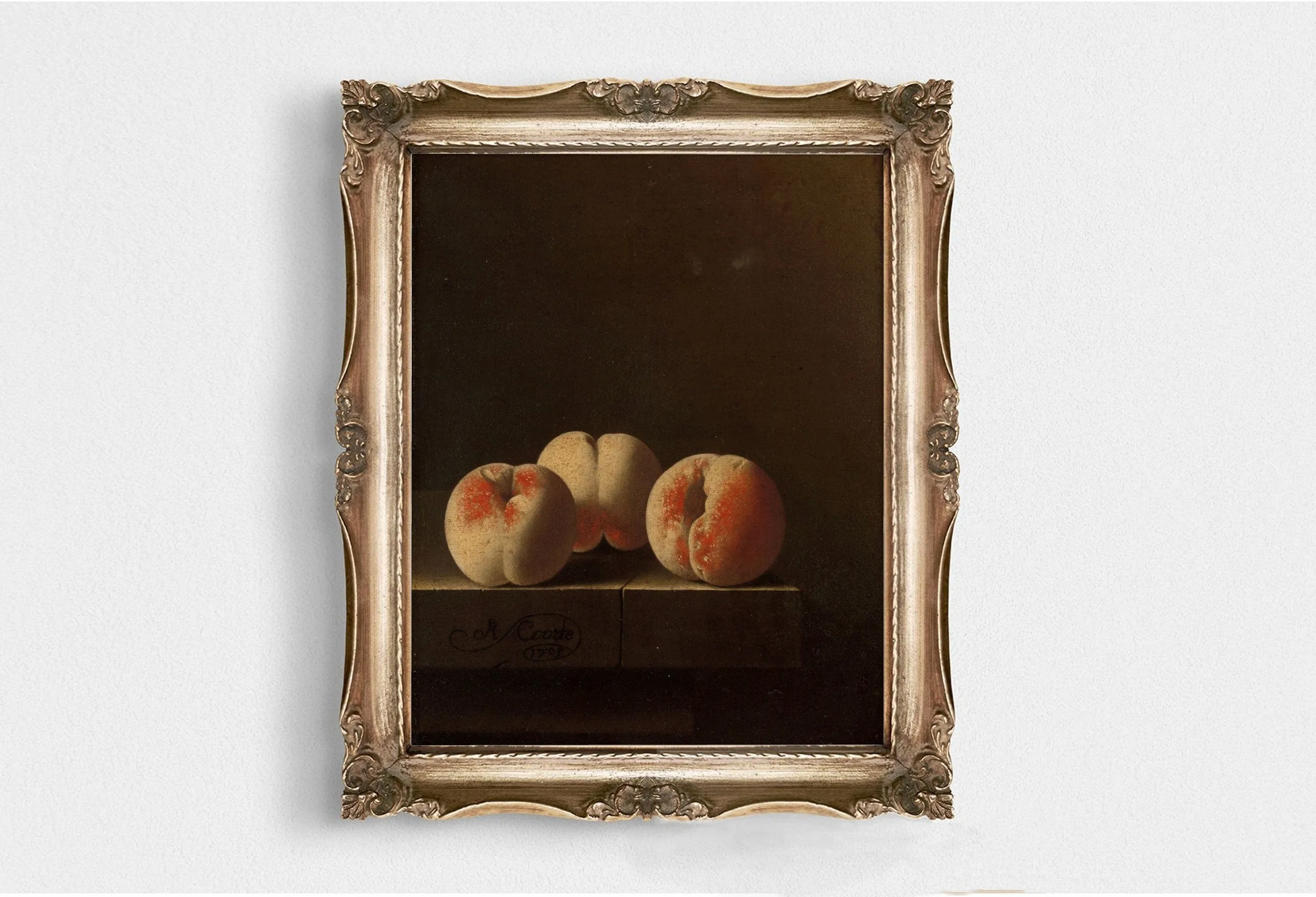 Vintage Peaches Fruit Kitchen Wall Art