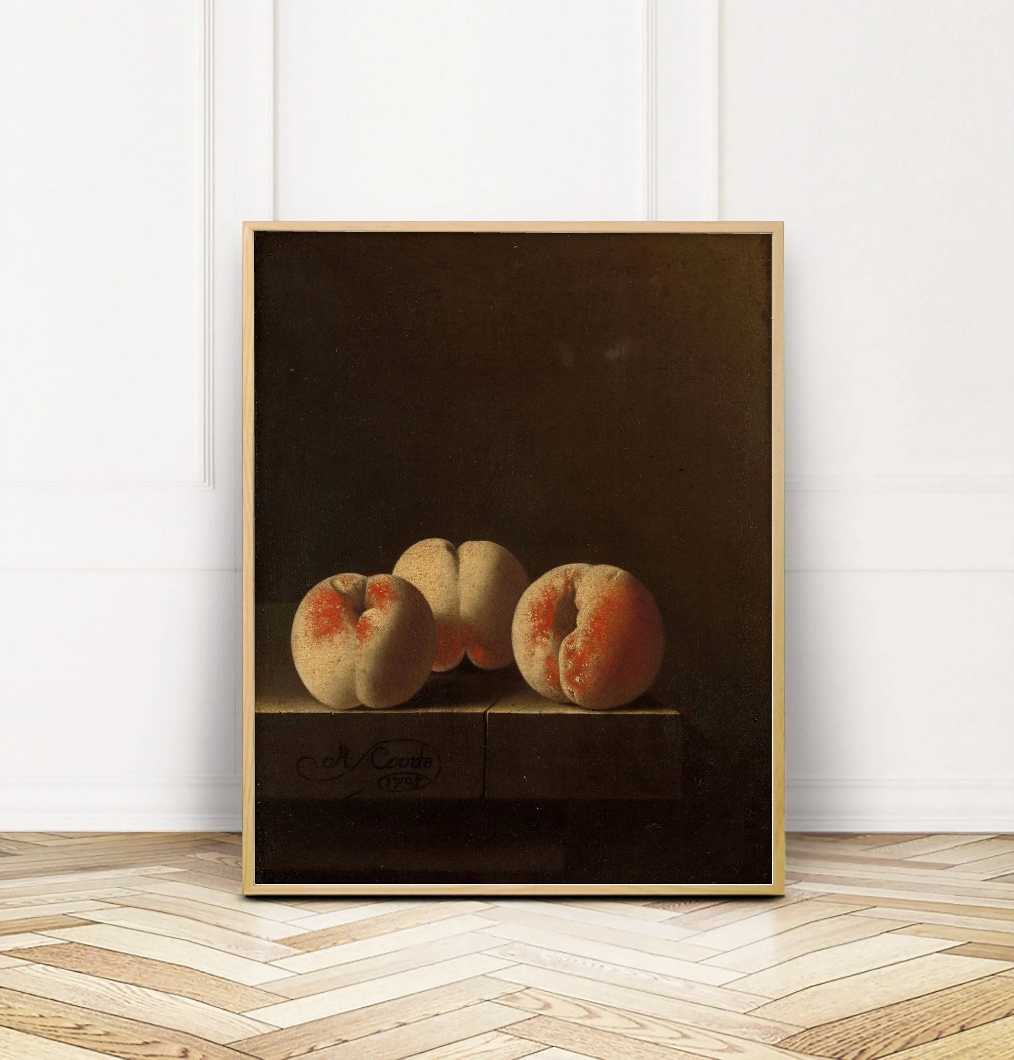 Vintage Peaches Fruit Kitchen Wall Art