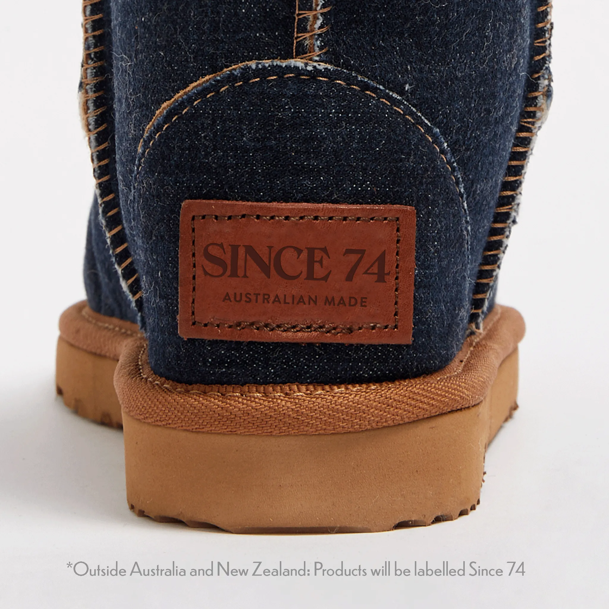 Womens Ultra Mini Platform Boots in Classic Denim