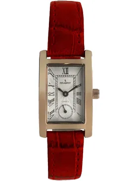 Women's Contour Tank Shape Case Red Watch with Roman Numerals